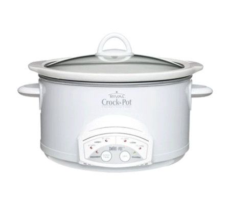 Rival 5-Qt Round Crock Pot - White - Page 1 — QVC.com