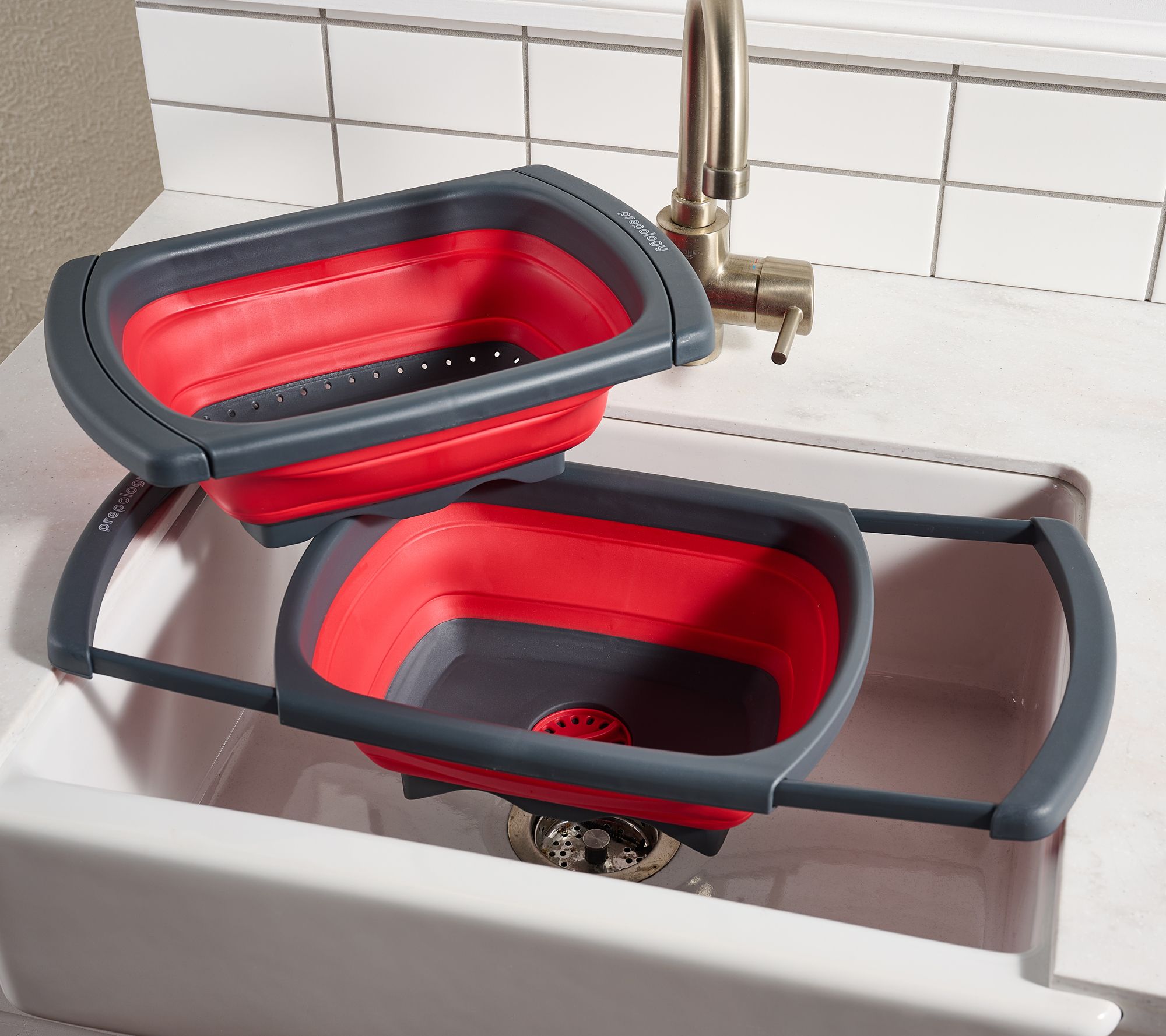 "As Is" Prepology 2-Pc Over the Sink Colander and Wash Basin