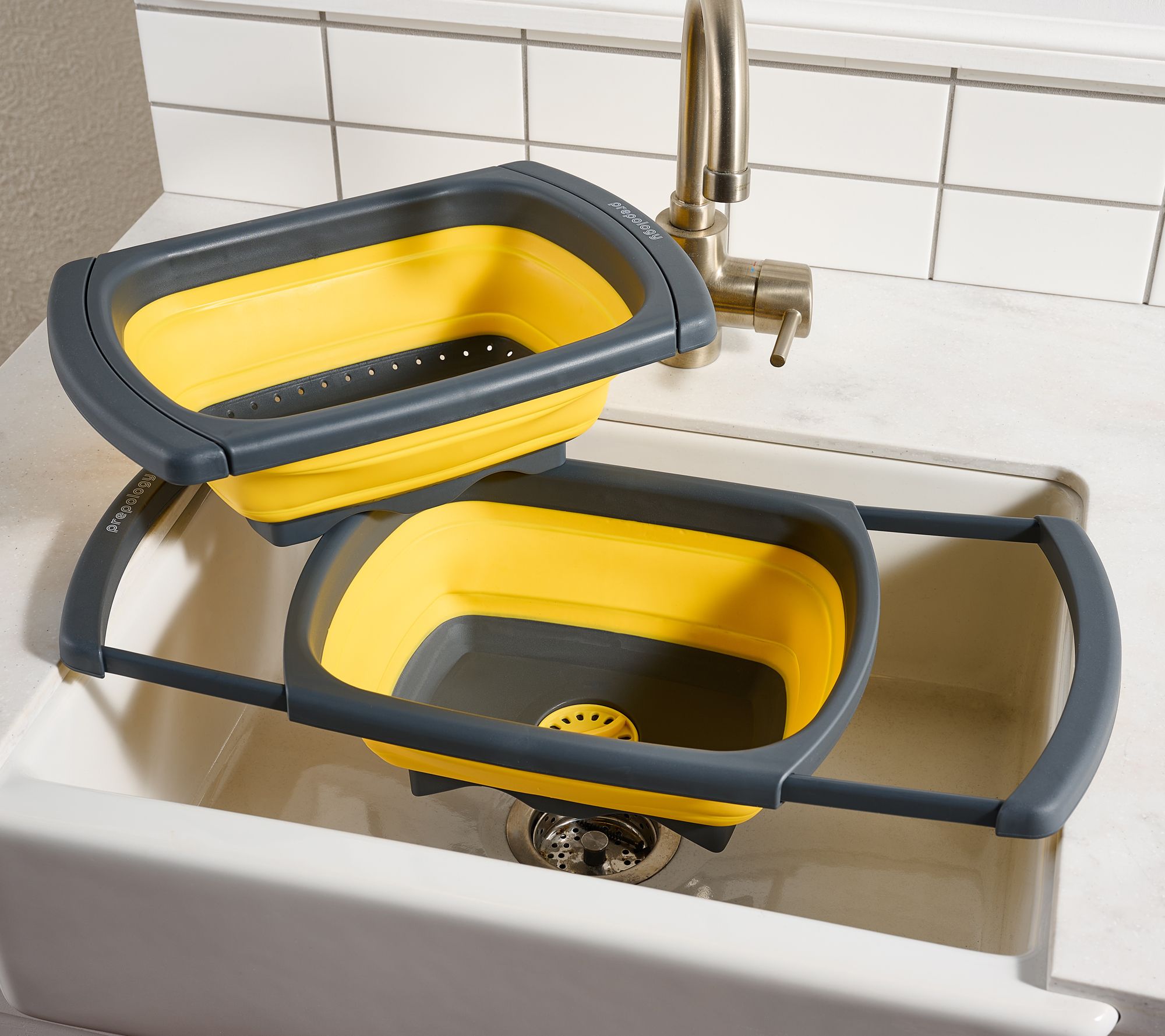 "As Is" Prepology 2-Pc Over the Sink Colander and Wash Basin