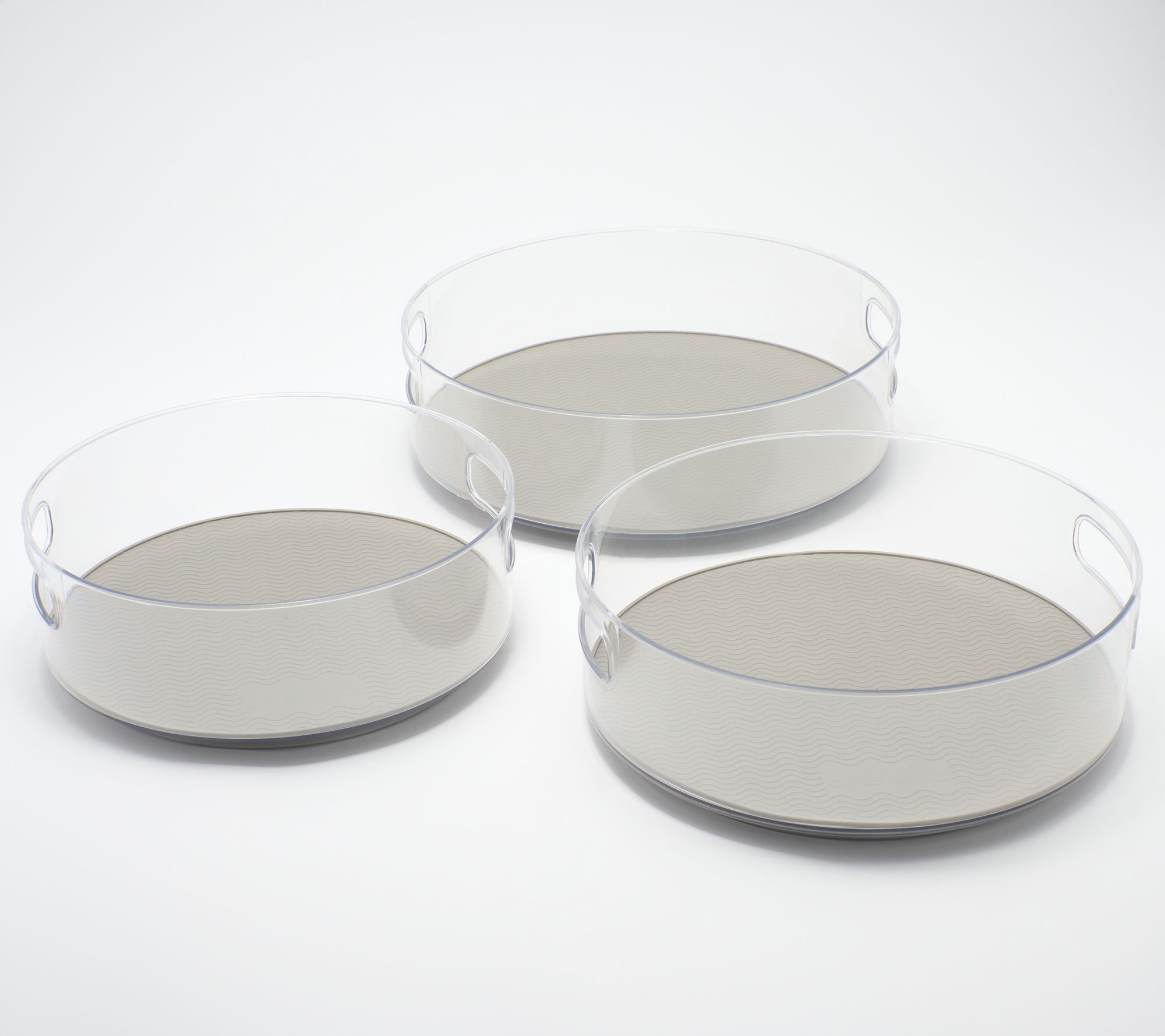 Cella 3-Pc High Wall Clear Turntable Set w/ Removable Liner