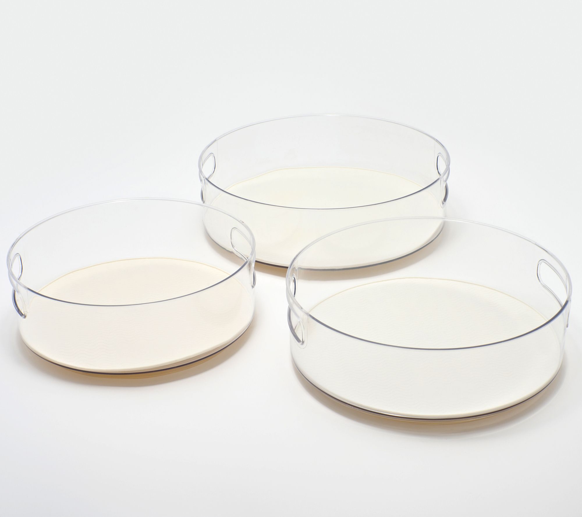 Cella 3-Pc High Wall Clear Turntable Set w/ Removable Liner