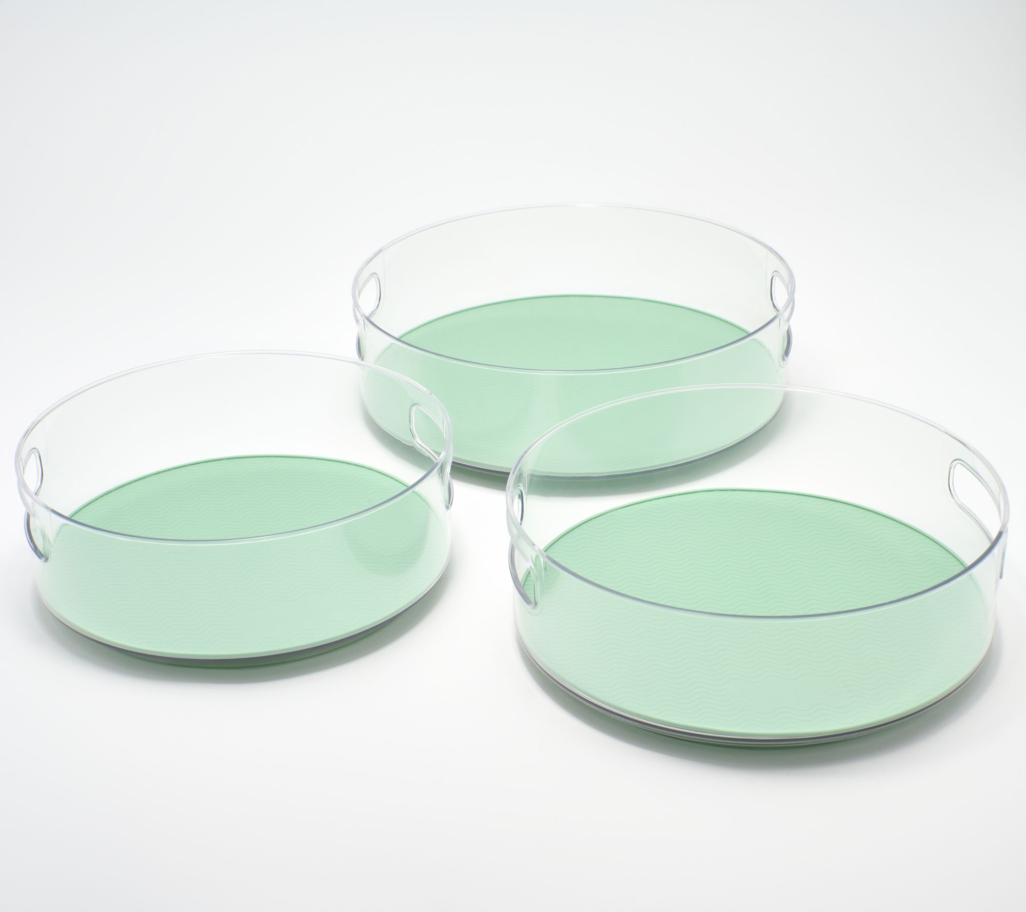 Cella 3-Pc High Wall Clear Turntable Set w/ Removable Liner