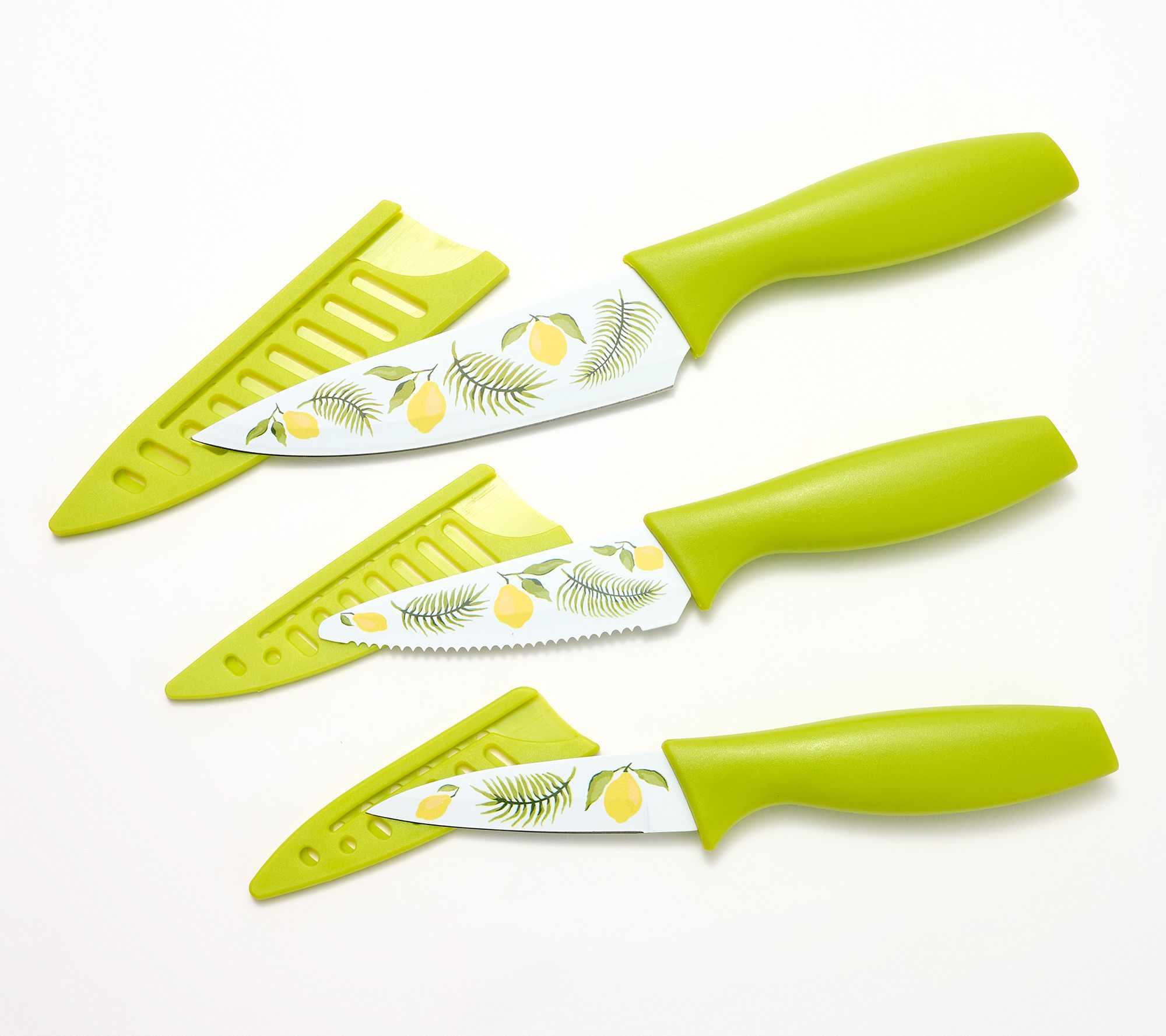 "As Is" Temp-tations Set of (3) 6", 4", 3.5" Fruit Knives