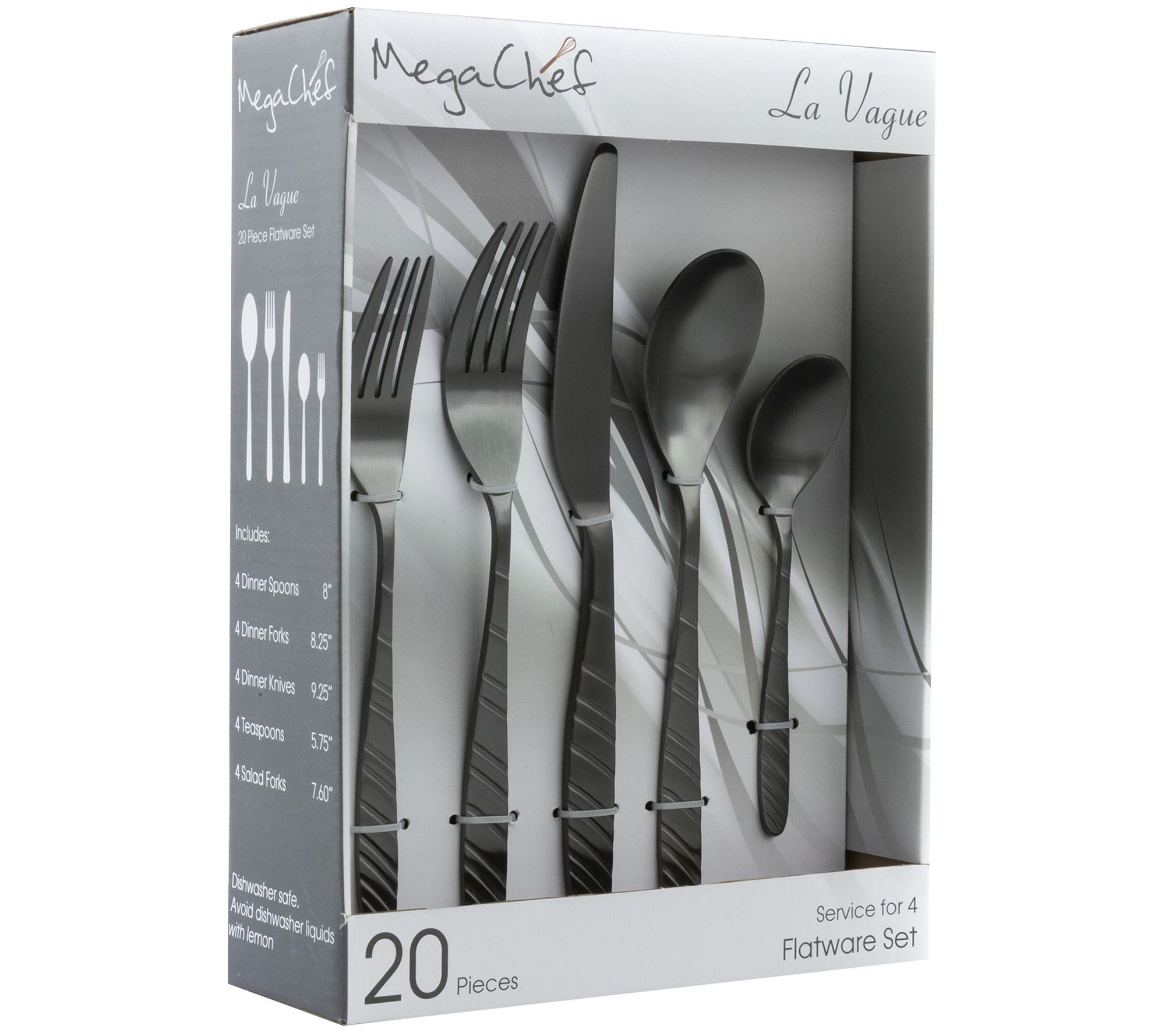 Oster 20 Piece Stainless Steel Flatware and Steak Knife Set