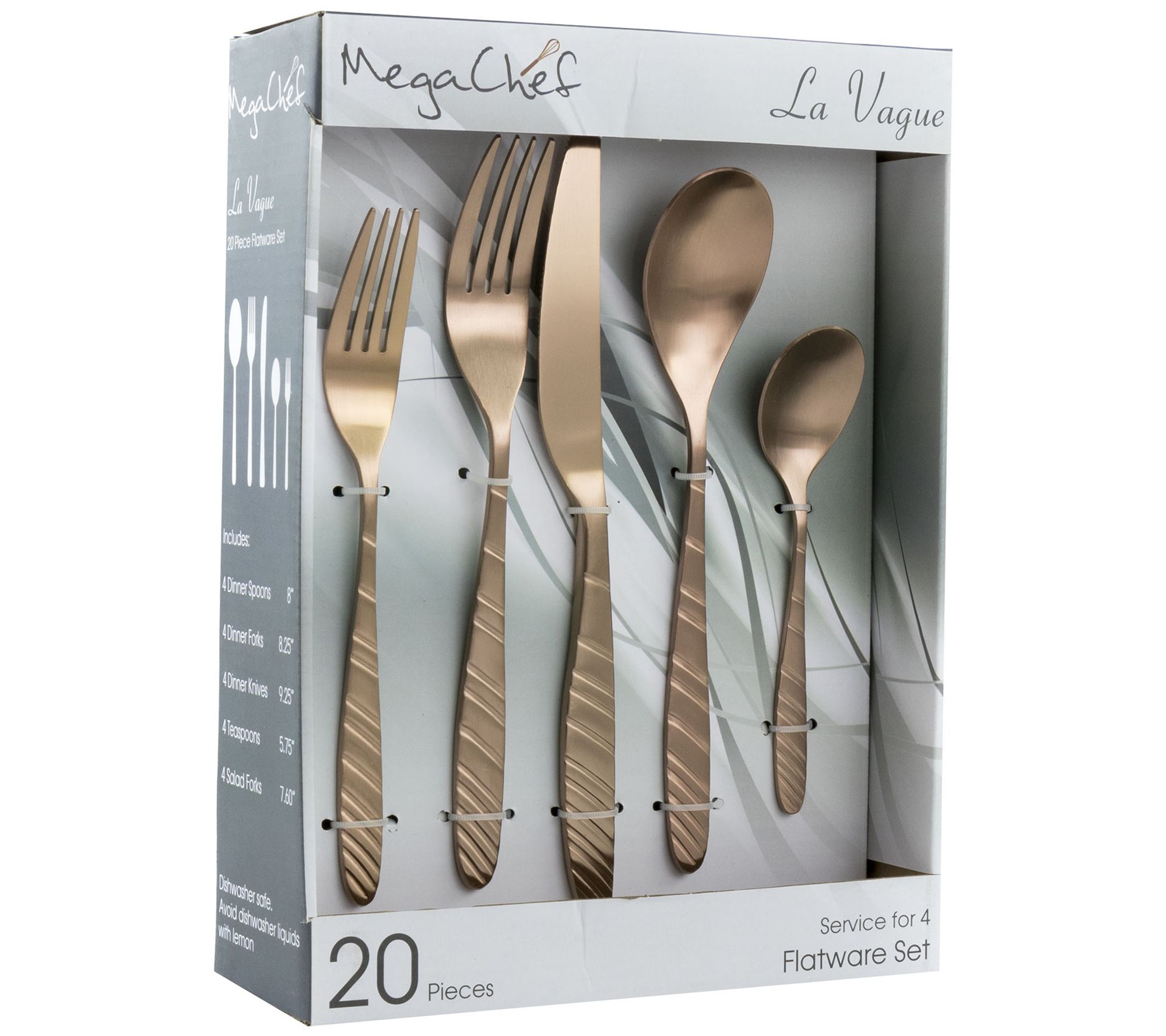 MegaChef La Vague 20-Piece Flatware Utensil Set