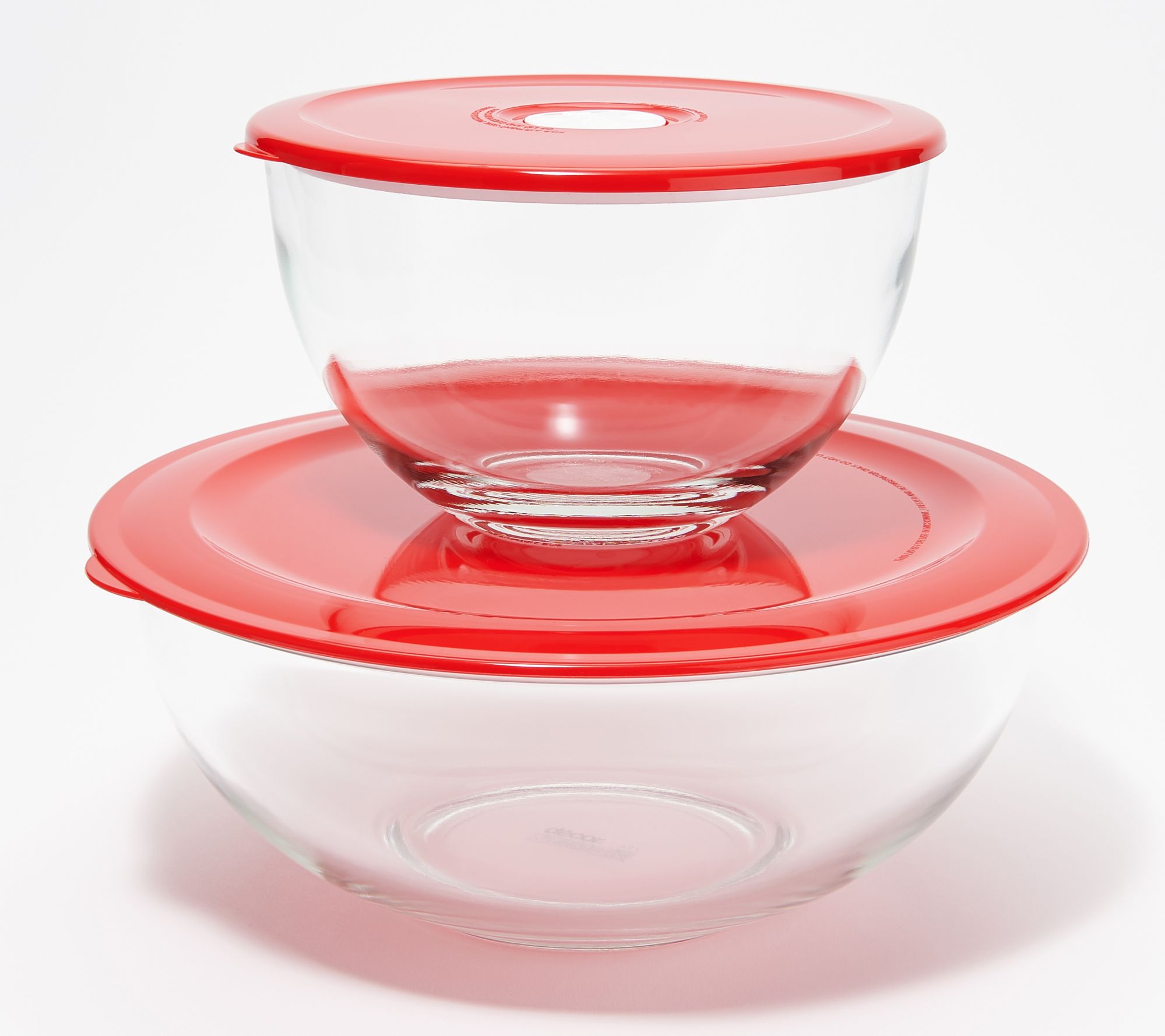 Decor Set of 2 Glass Bowls with Vented Lids 