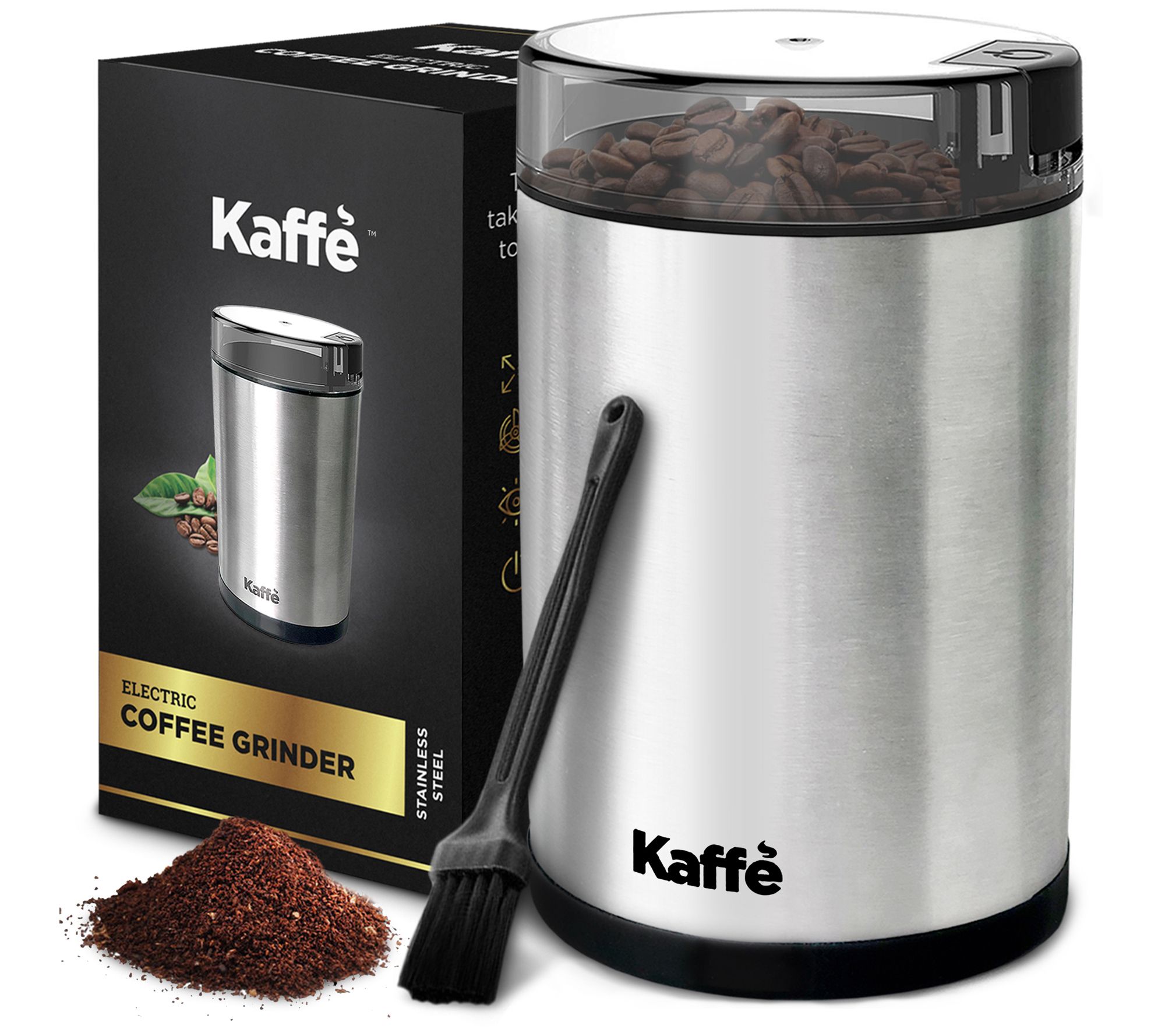 Kaffe Electric Coffee Blade Grinder with Easy On/Off Button