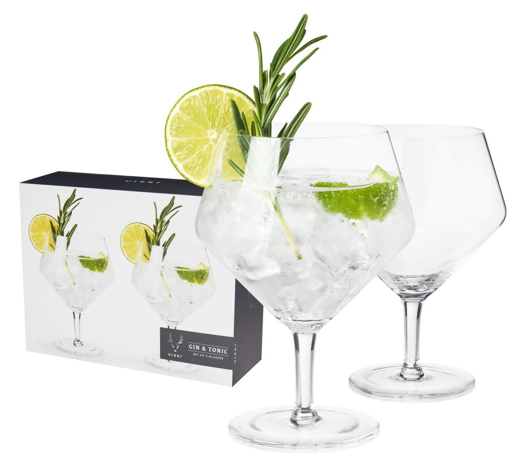 Viski Angled Crystal Gin & Tonic Glasses