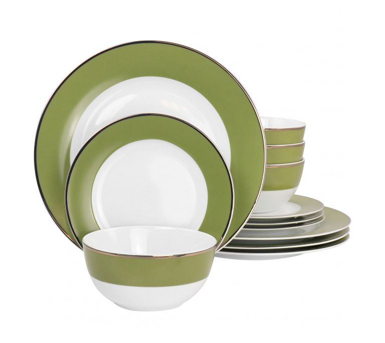 Marth Stewart 12 pc Fine Ceramic Dinnerware Set