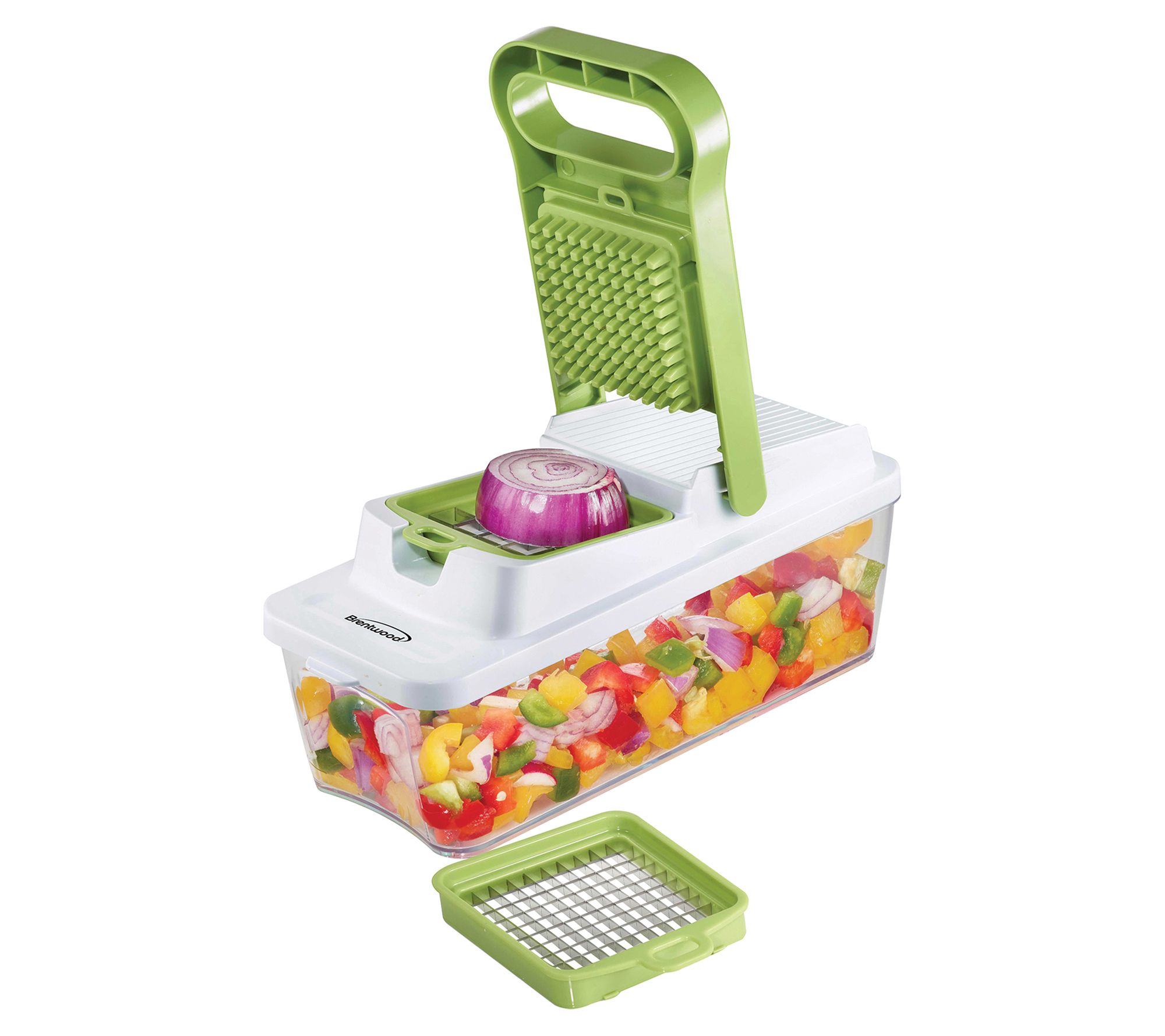 Brentwood Food Chopper and Vegetable Dicer with 6.75 Cup Storage Container  in Green 