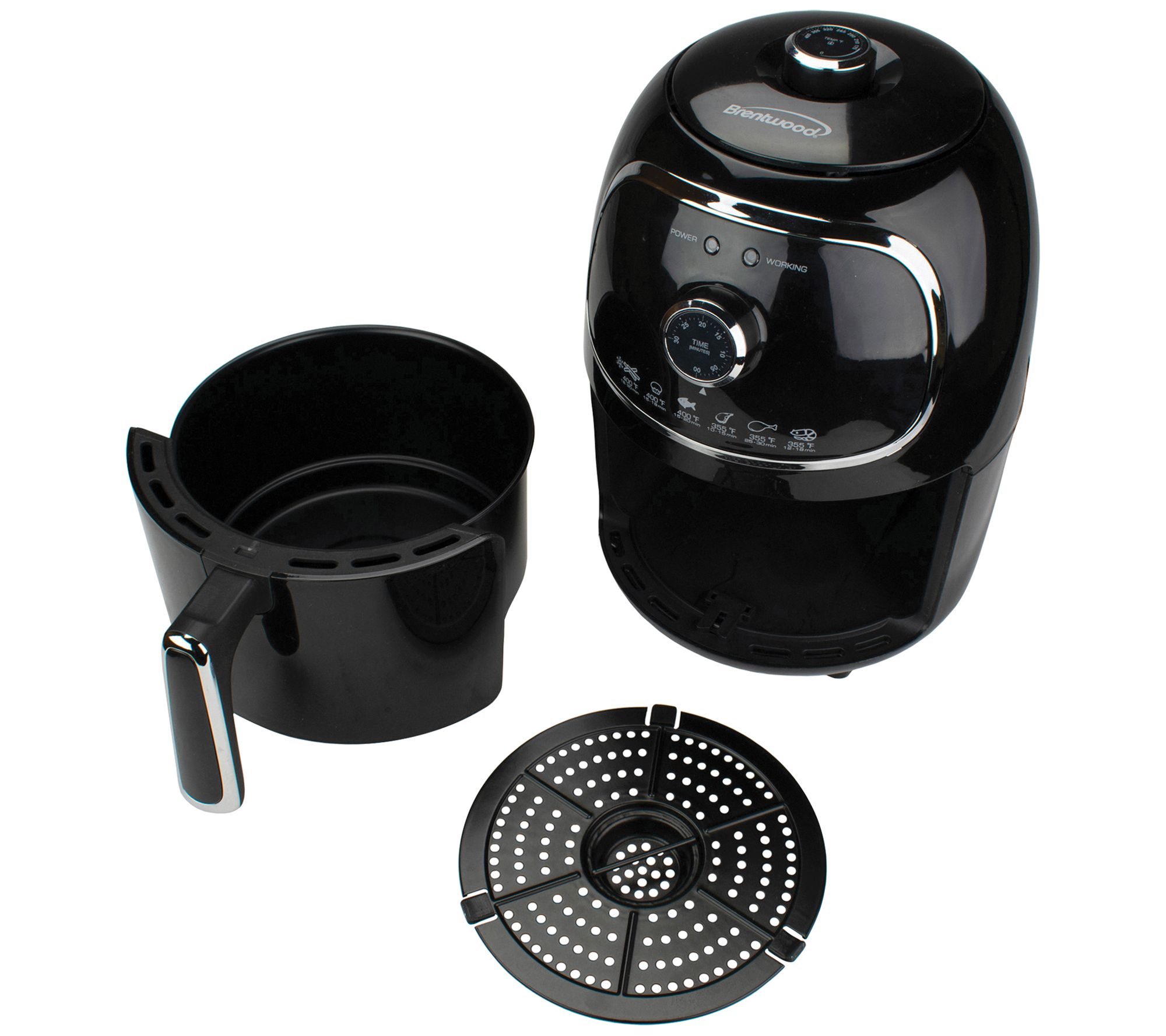 Brentwood Small 1400 Watt 4 Quart Electric Digital Air Fryer with  Temperature Control in Black