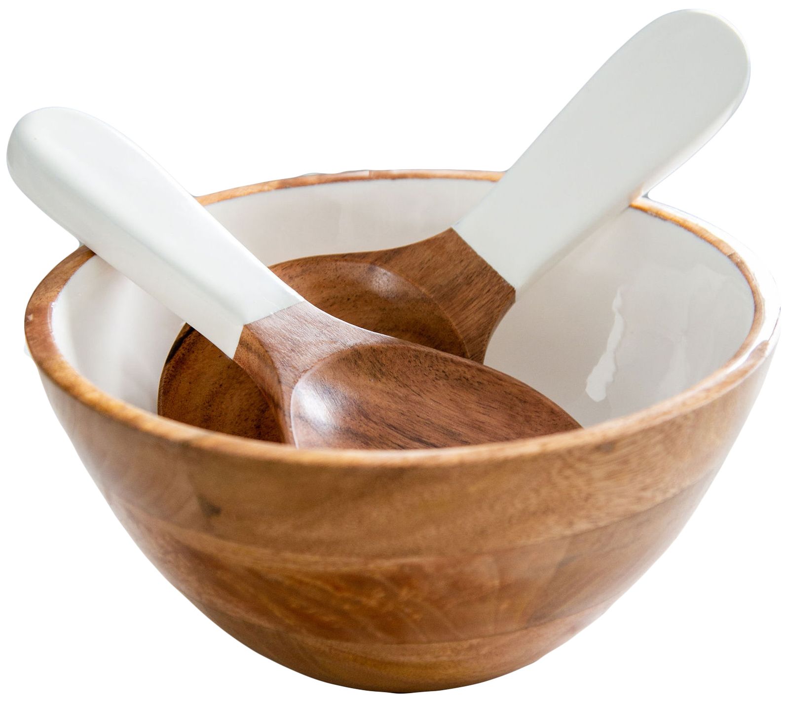 Jeanne Fitz Wood + White Collection Medium Salad Bowl & Server