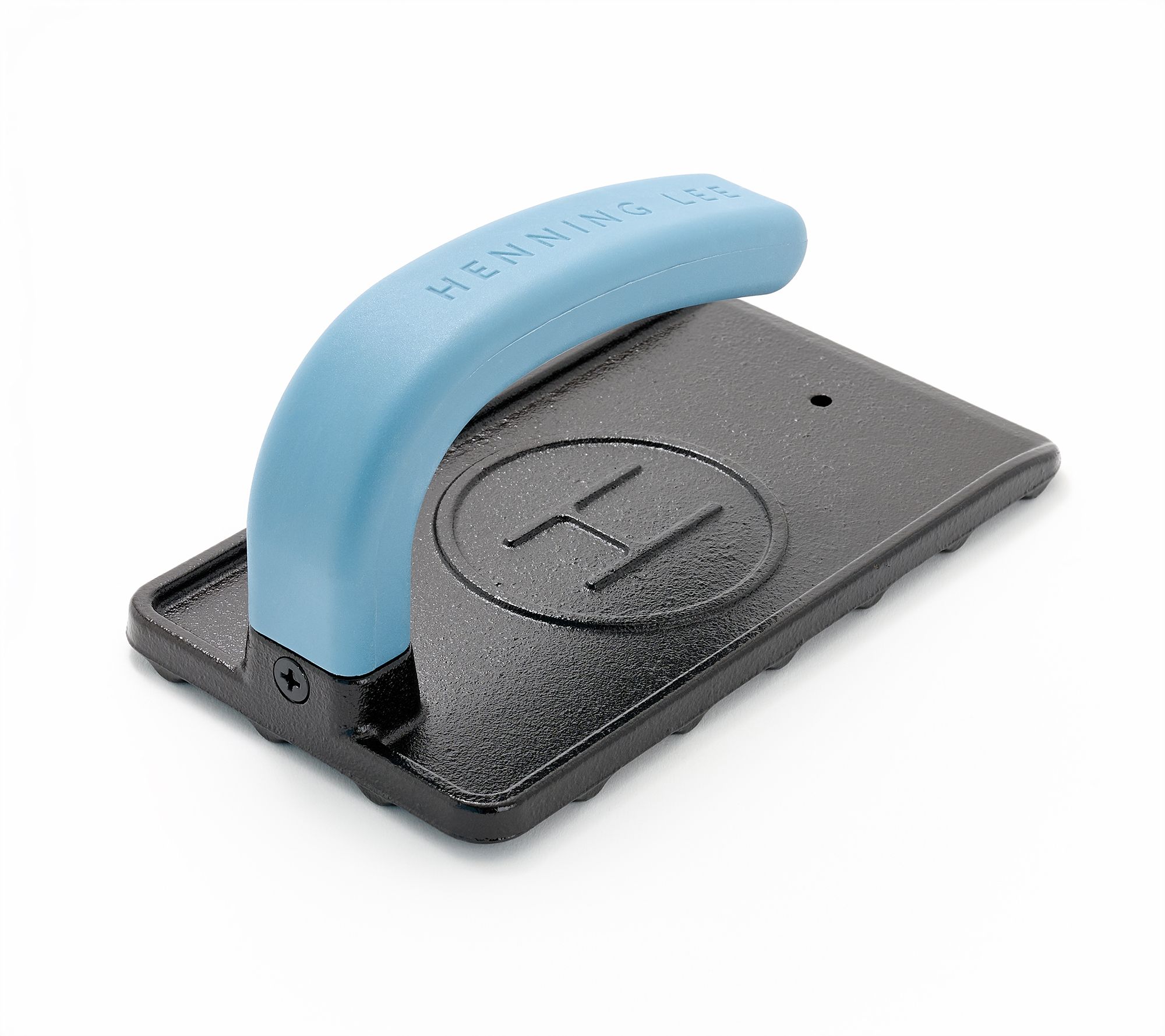 Henning Lee Cast Iron BBQ Grill Press w/ Thermometer Hole