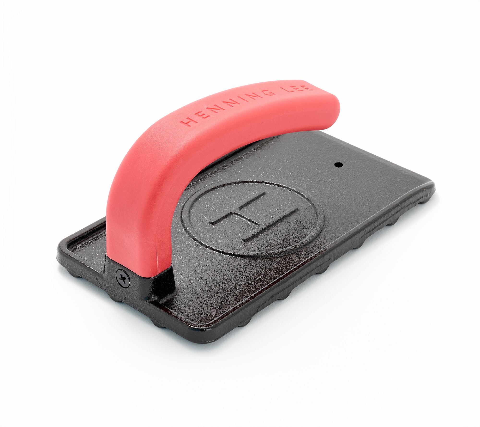 Henning Lee Cast Iron BBQ Grill Press w/ Thermometer Hole