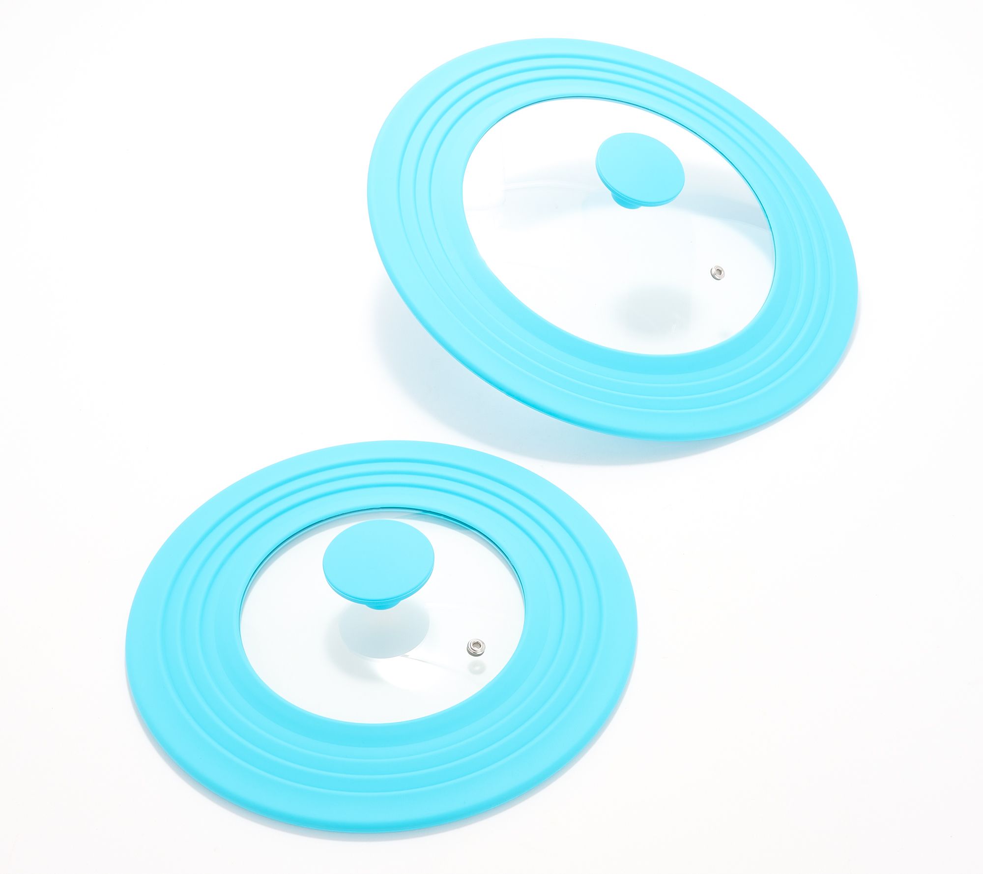 "As Is" Kochblume S/2 Medium & Large Glass & Silcone Lids