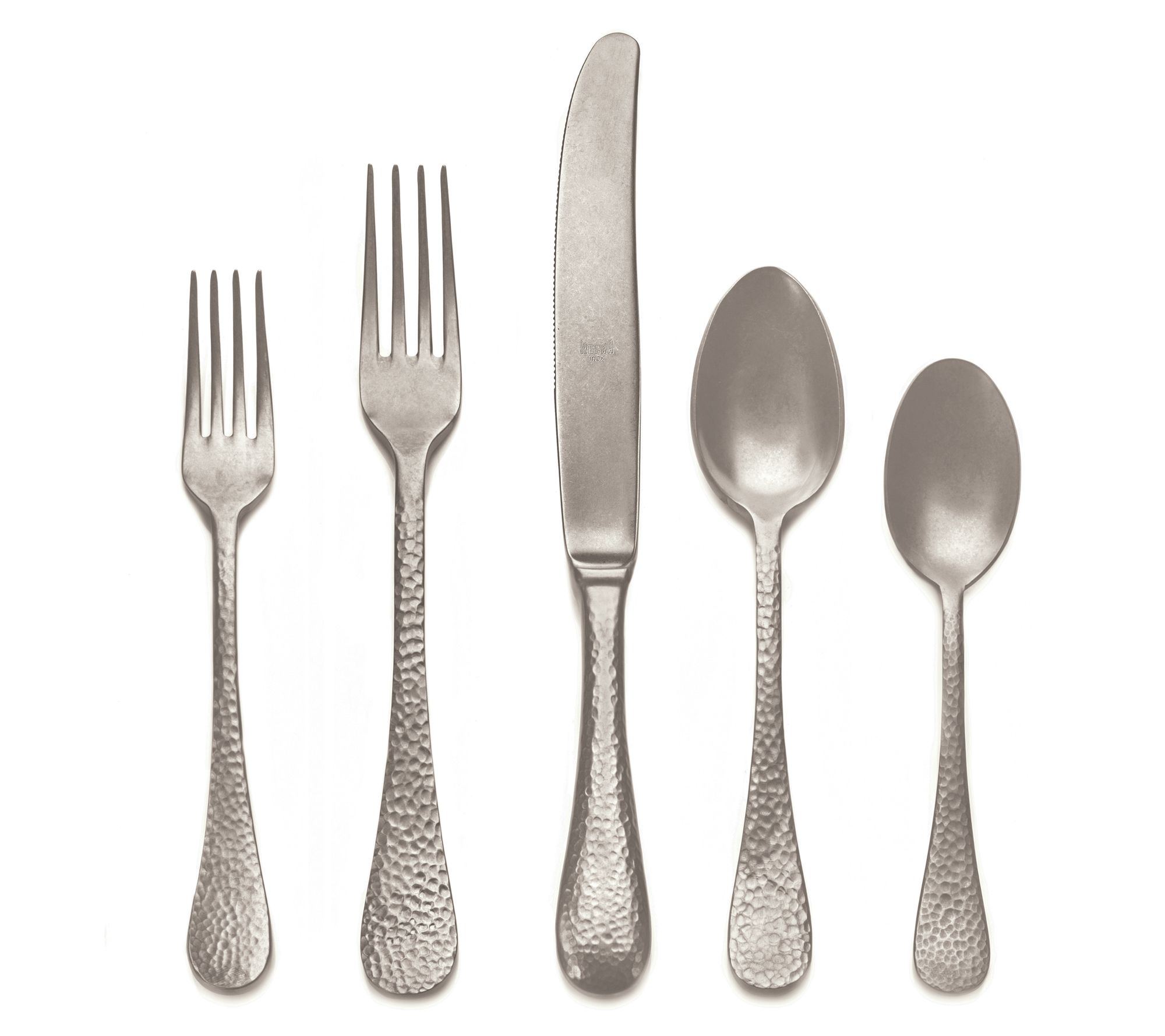 Mepra 5pc Epoque Pewter Champagne Flatware Set