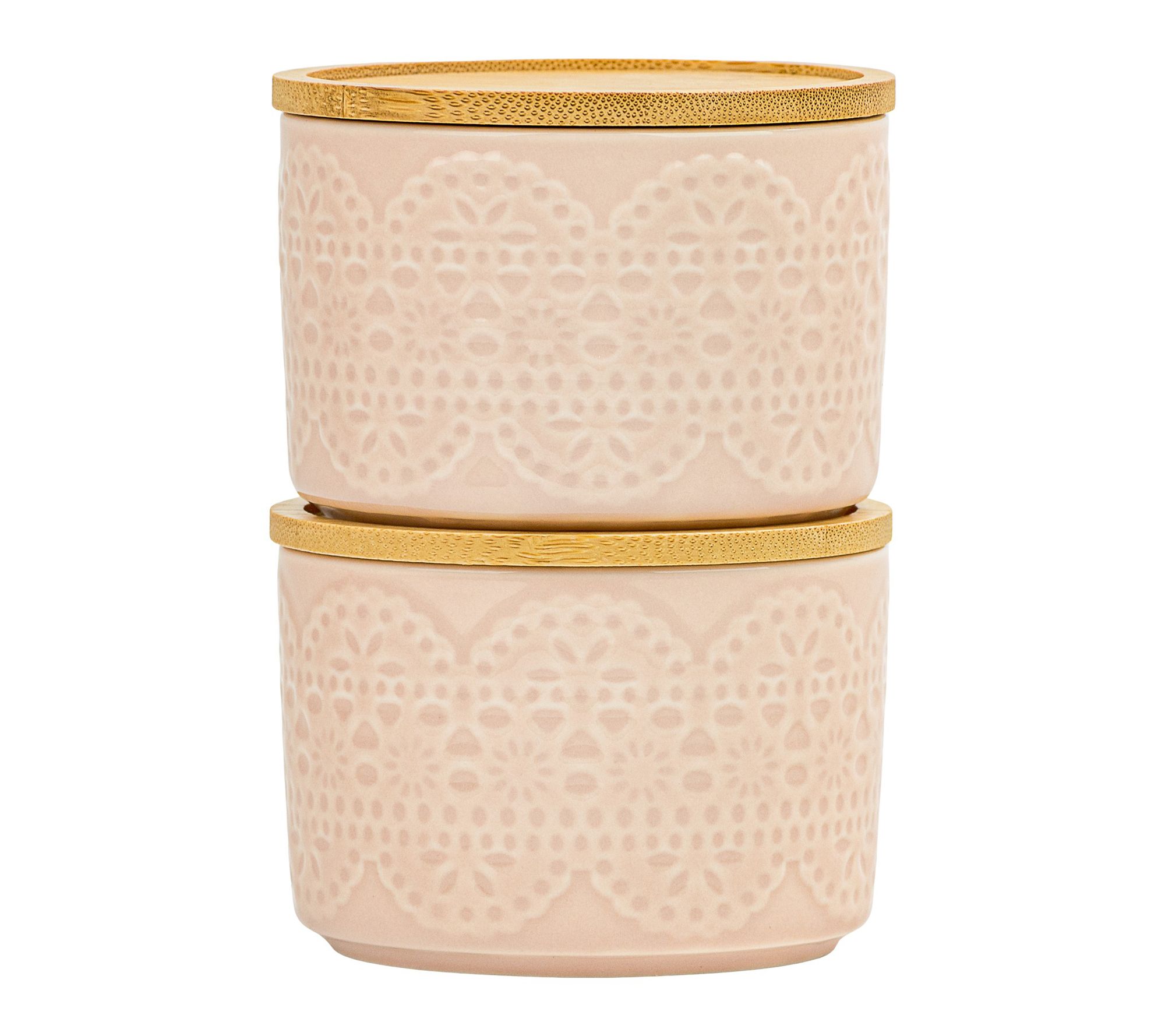 10 Strawberry Street Set of 2 Embossed Salt Cellars