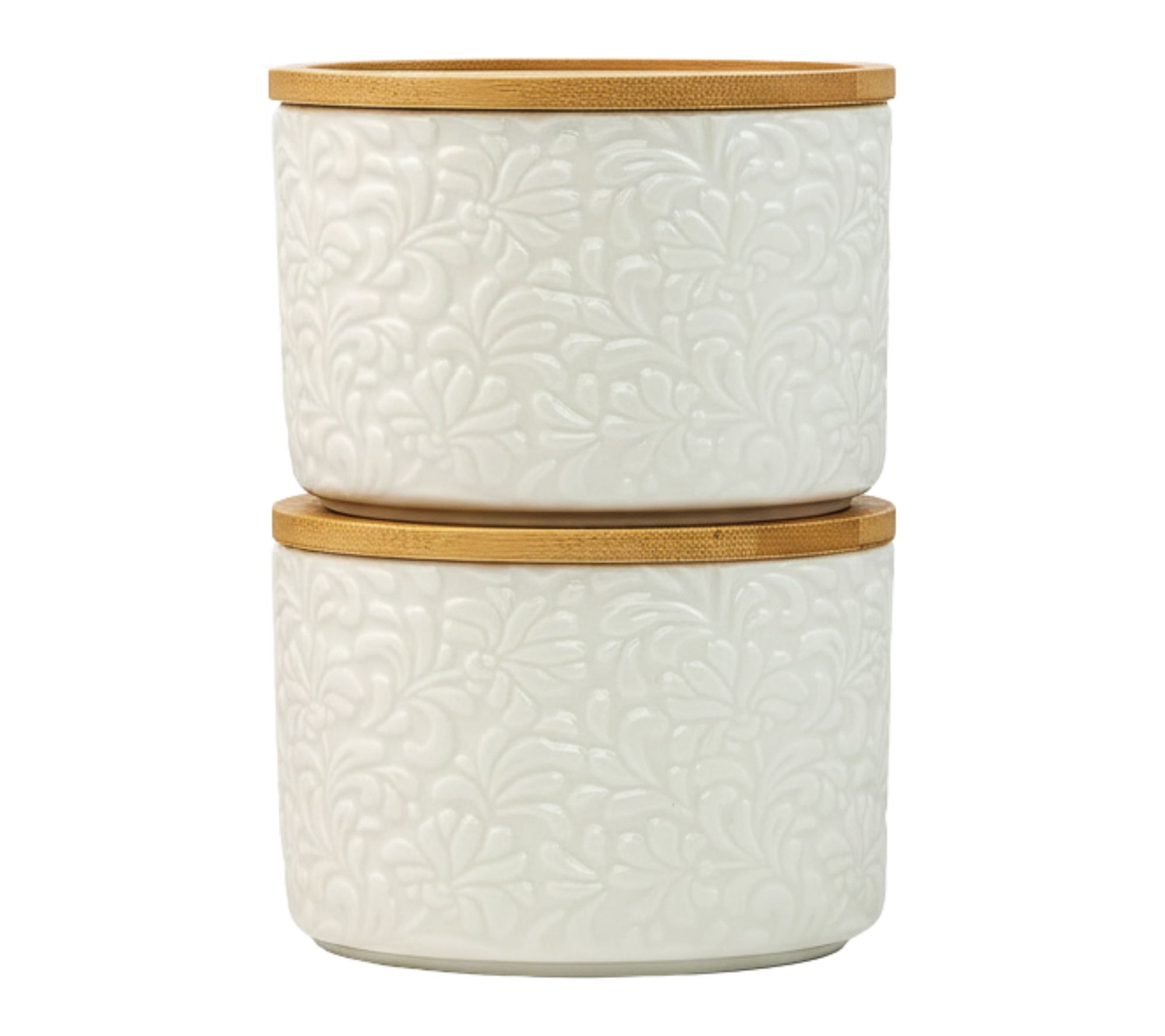 10 Strawberry Street Set of 2 Embossed Salt Cellars