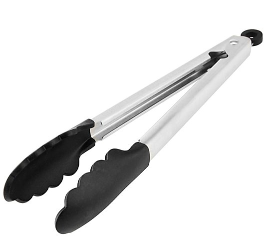 KitchenAid Gourmet Black Silicone-Tipped Stainless Tongs