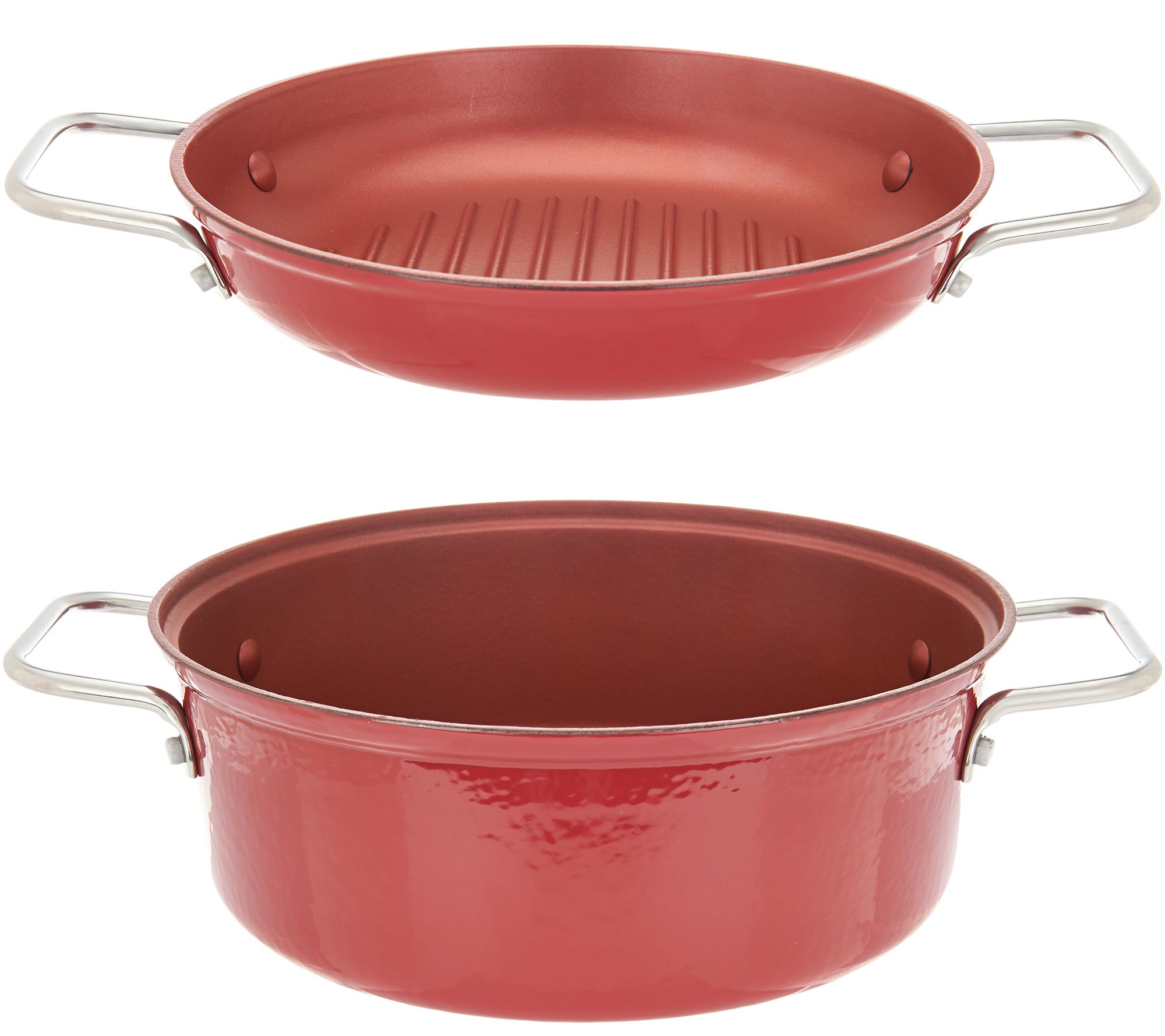 Cook's Essentials 4 qt. 2-in-1 Lightweight Cast Iron Pan 