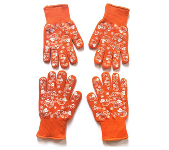 Temp-tations 2 Pairs of Oven Safe Gloves