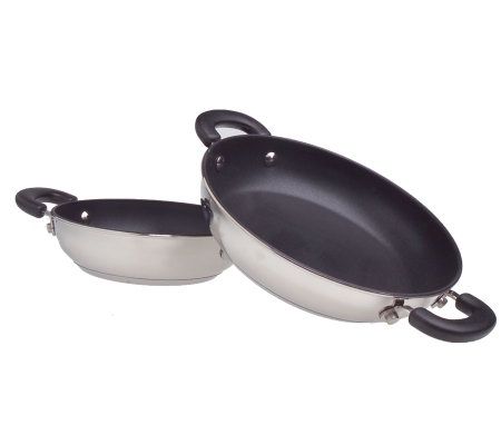 CooksEssentials Stainless Steel Nonstick 8 & 10 Everyday Pans