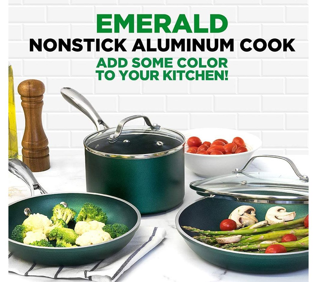 Granitestone Emerald 10 Piece Nonstick Cookware Set : Target