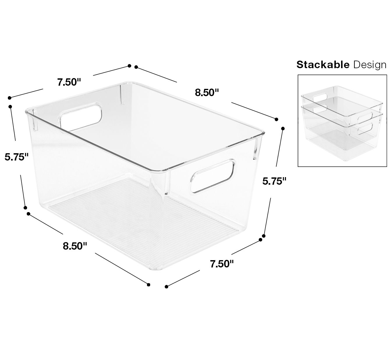 2-Pack White Storage Bin with Bamboo Lid, 8.5L, Sold by at Home