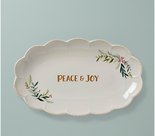 Lenox French Perle Scallop Berry Oval Platter