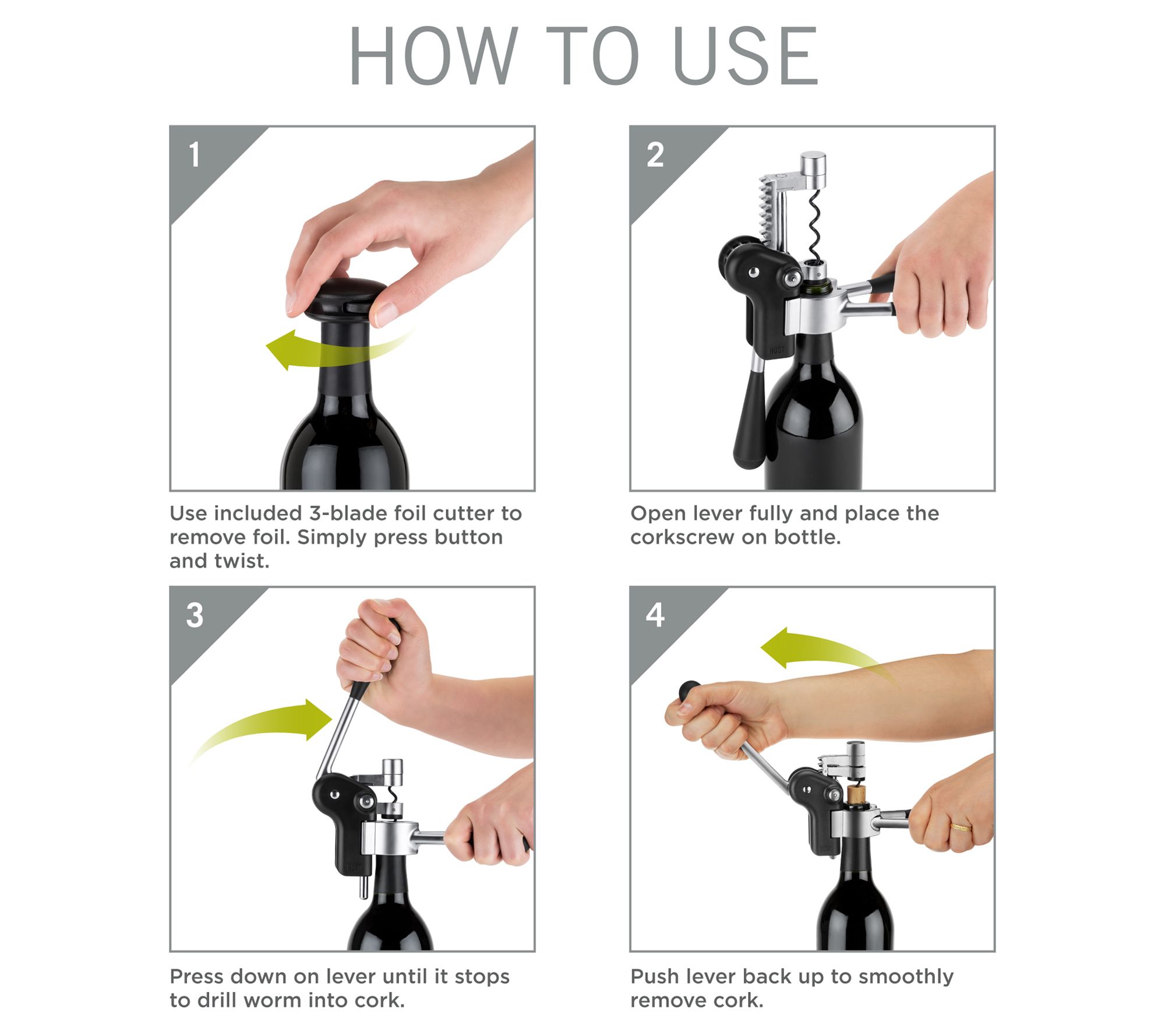 HOST Lever Corkscrew Set - QVC.com