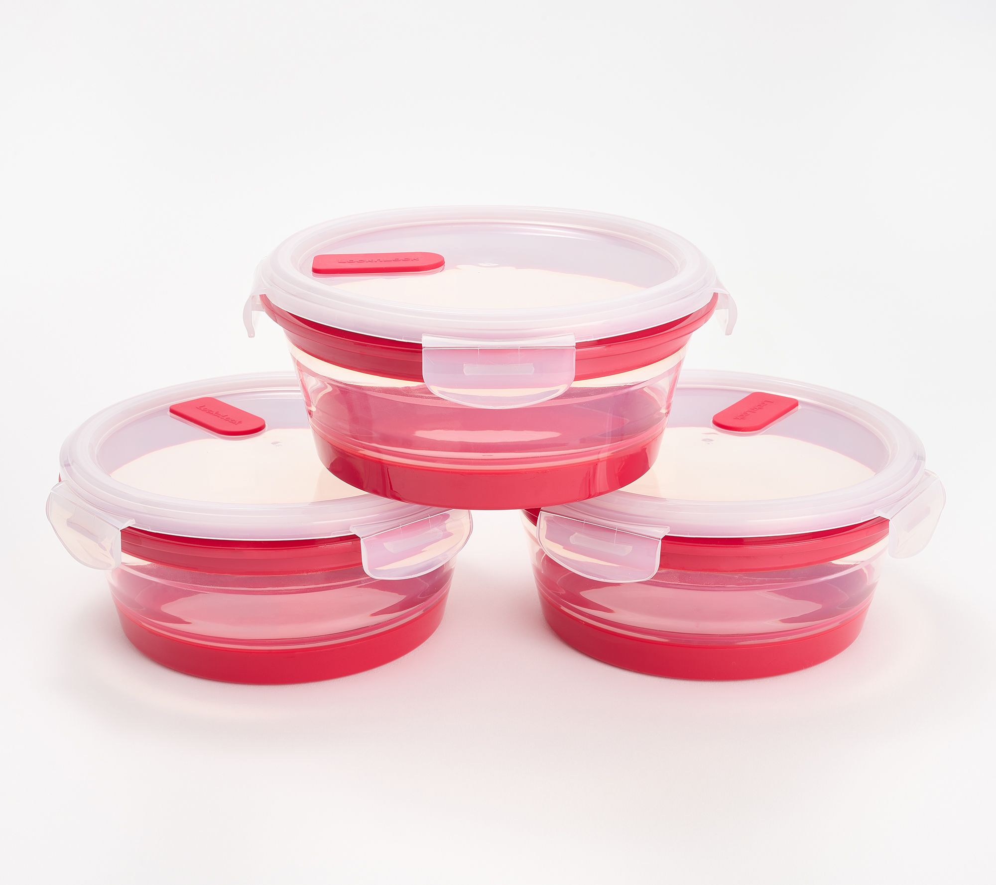 LocknLock Set of 3 Collapsible Bowls with Vented Lids
