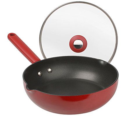 CooksEssentials Hardcoat Enamel II 12 Divided Skillet with Spatula 