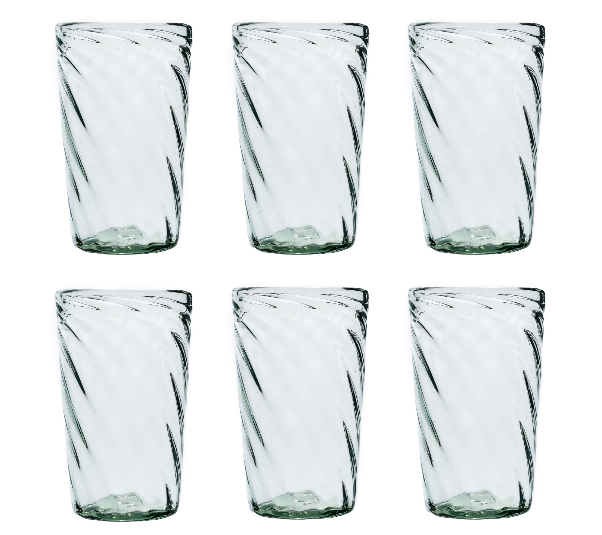 10 Strawberry Street S/6 Optic Swirl Mexican Highball Glasses