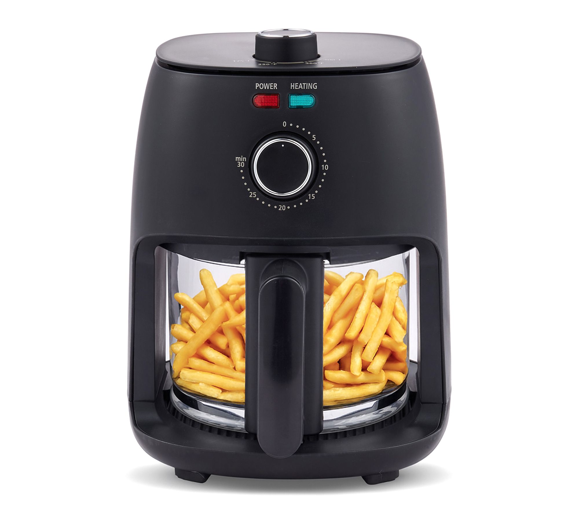 Elite Cuisine 2.3L Glass Air Fryer w/ Ceralastir Fry Rack