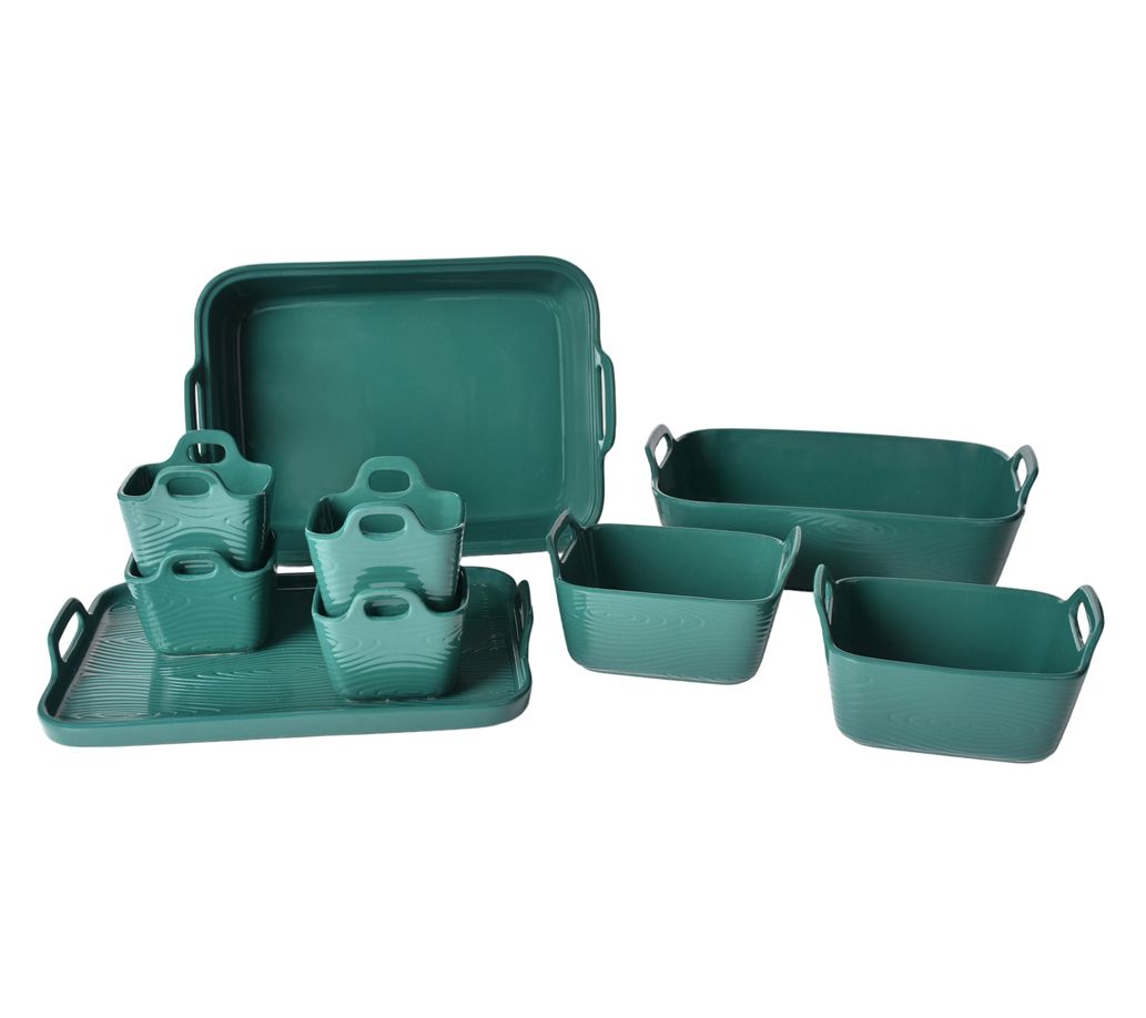 "As Is" Temp-tations Woodland 9-Pc Bakeware Set w/ Handles