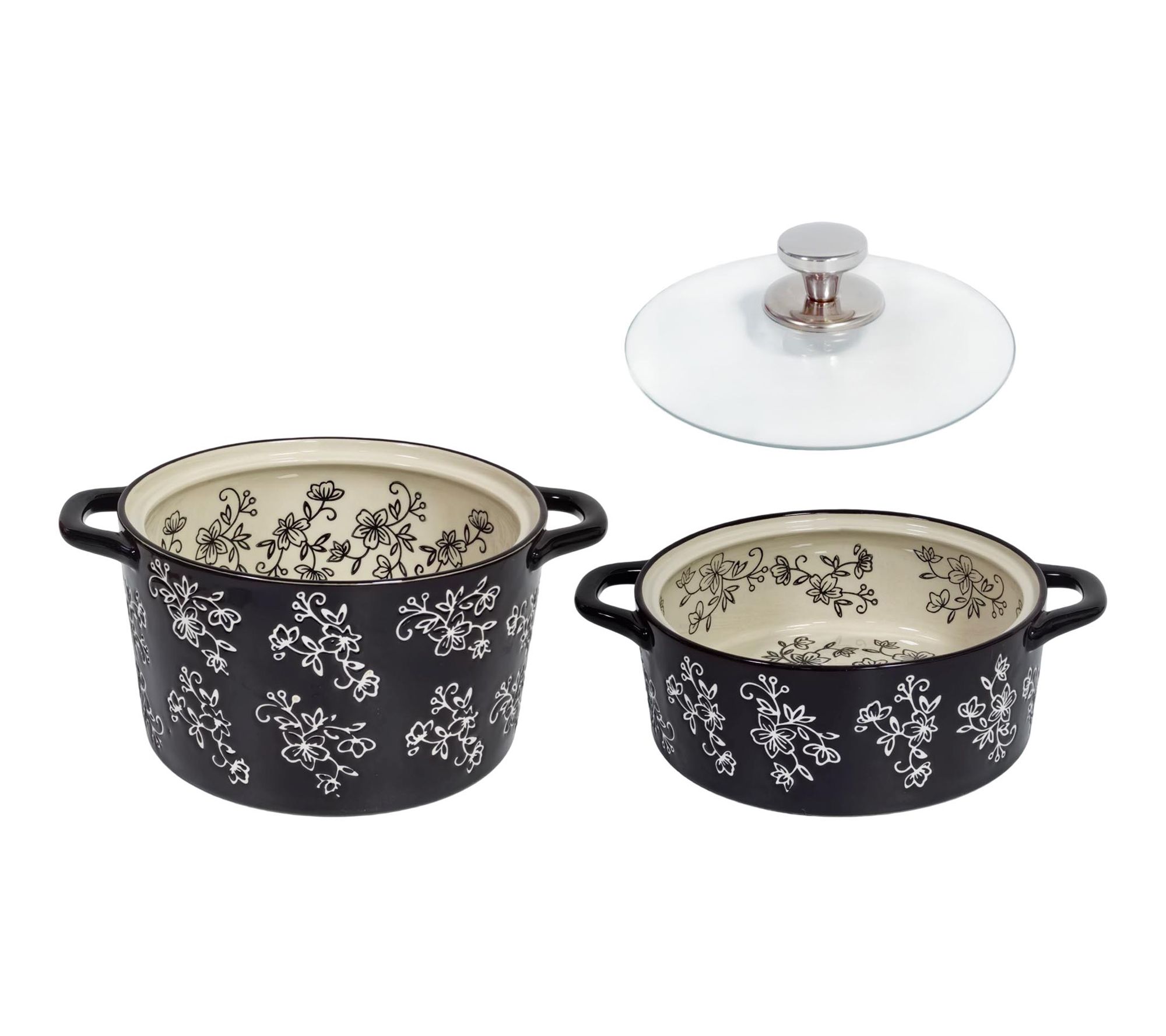 Temp-tations 1.5-qt and 2.5-qt Round Baker Set with Glass Lid