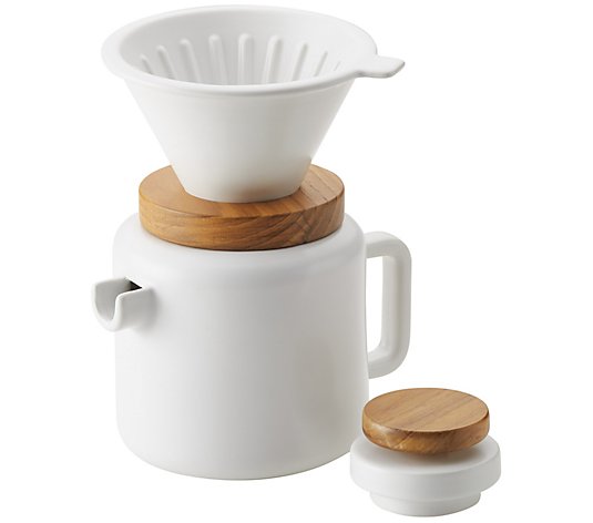 BonJour Ceramic Coffee and Tea 20-Ounce Pour Over Coffee Set