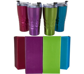 Primula Peak Set of 4 20-oz Insulated Tumblers with Gift Boxes - K48060
