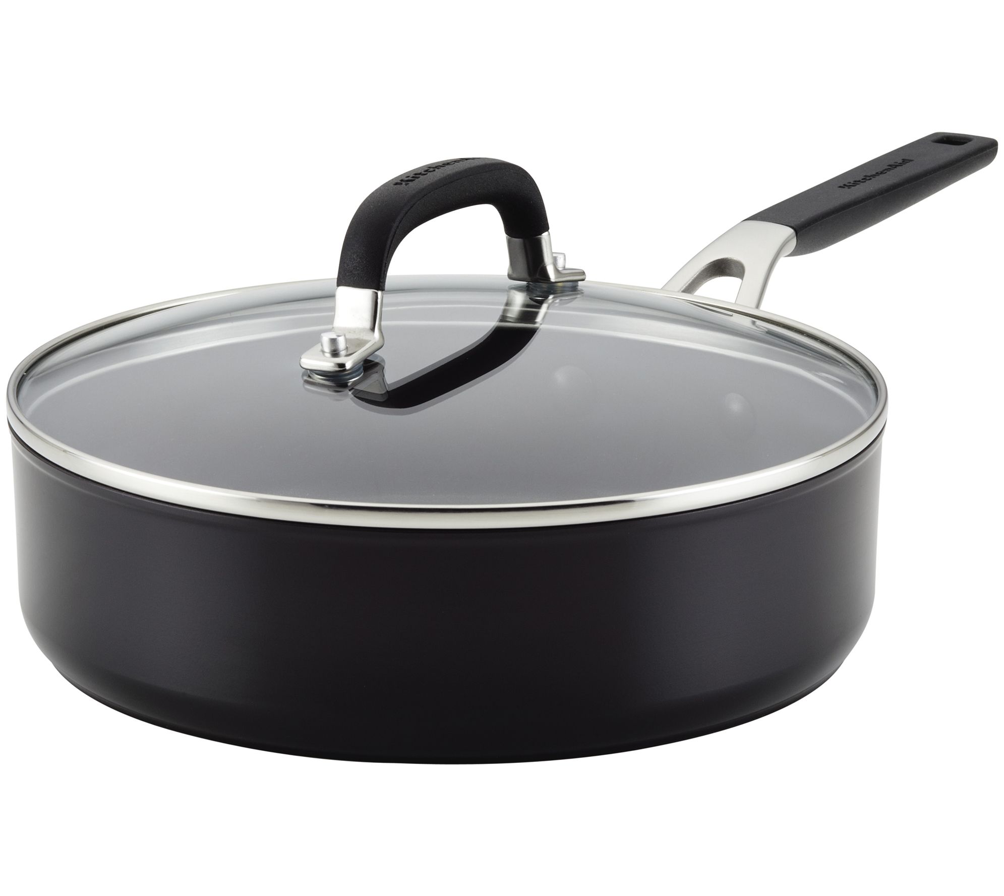 KitchenAid 12.25 Hard-Anodized Aluminum Non-Stick Frying Pan with Lid +  Reviews