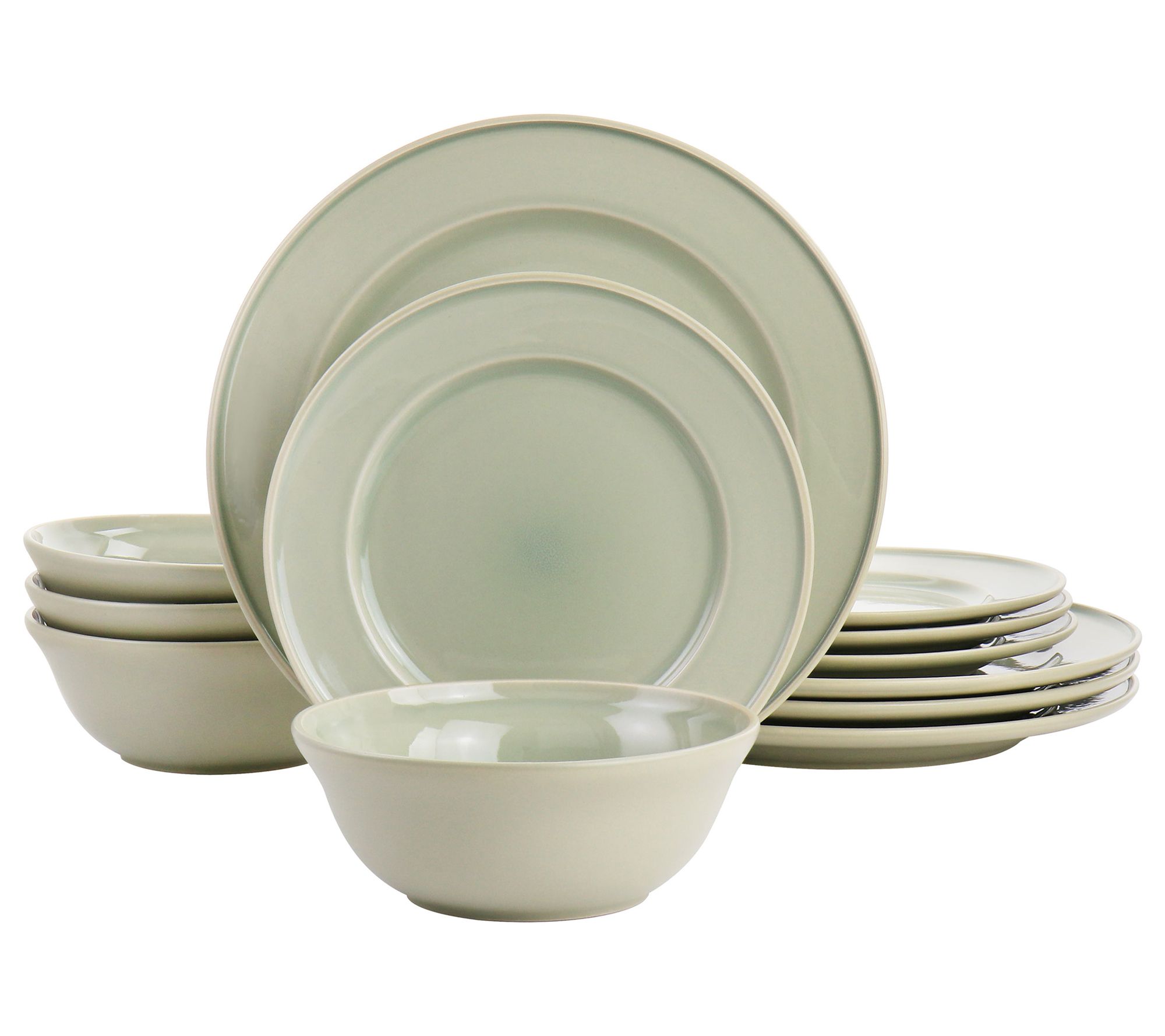 Martha Stewart 12 pc Reactive Glaze Stoneware Dinnerware Set