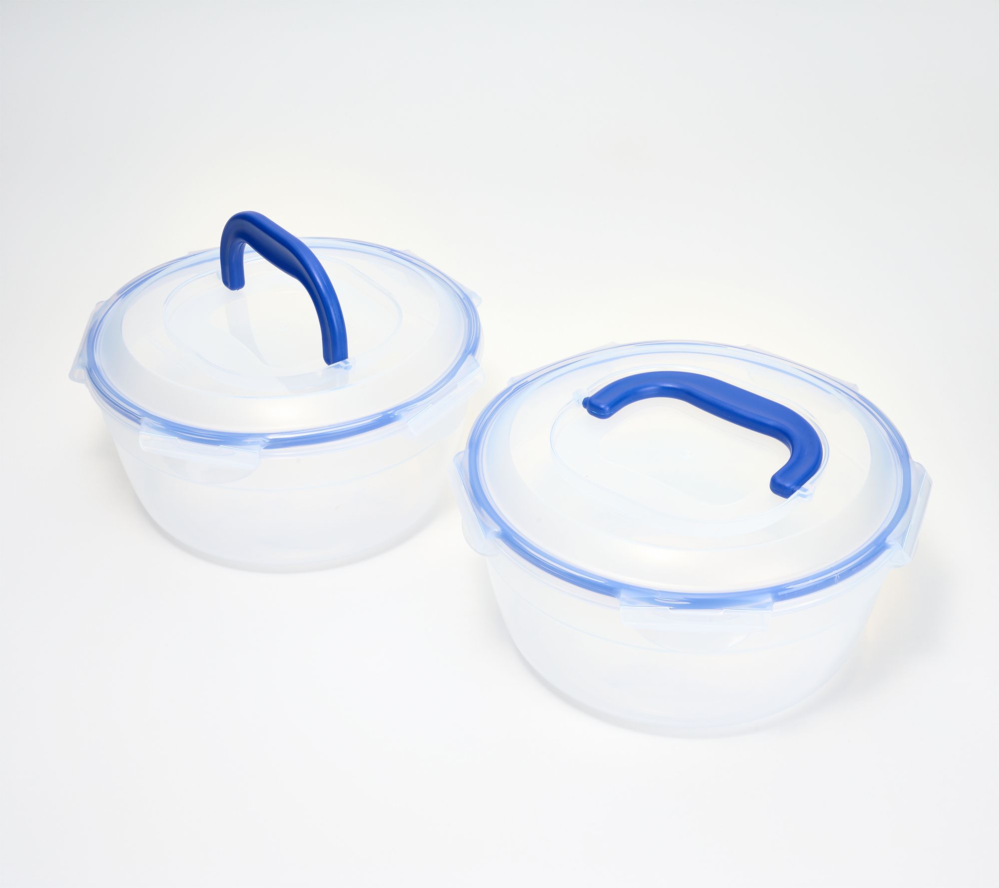 LocknLock Set of (2) 14-Cup Serve & Store Bowls w/ Handle Lids