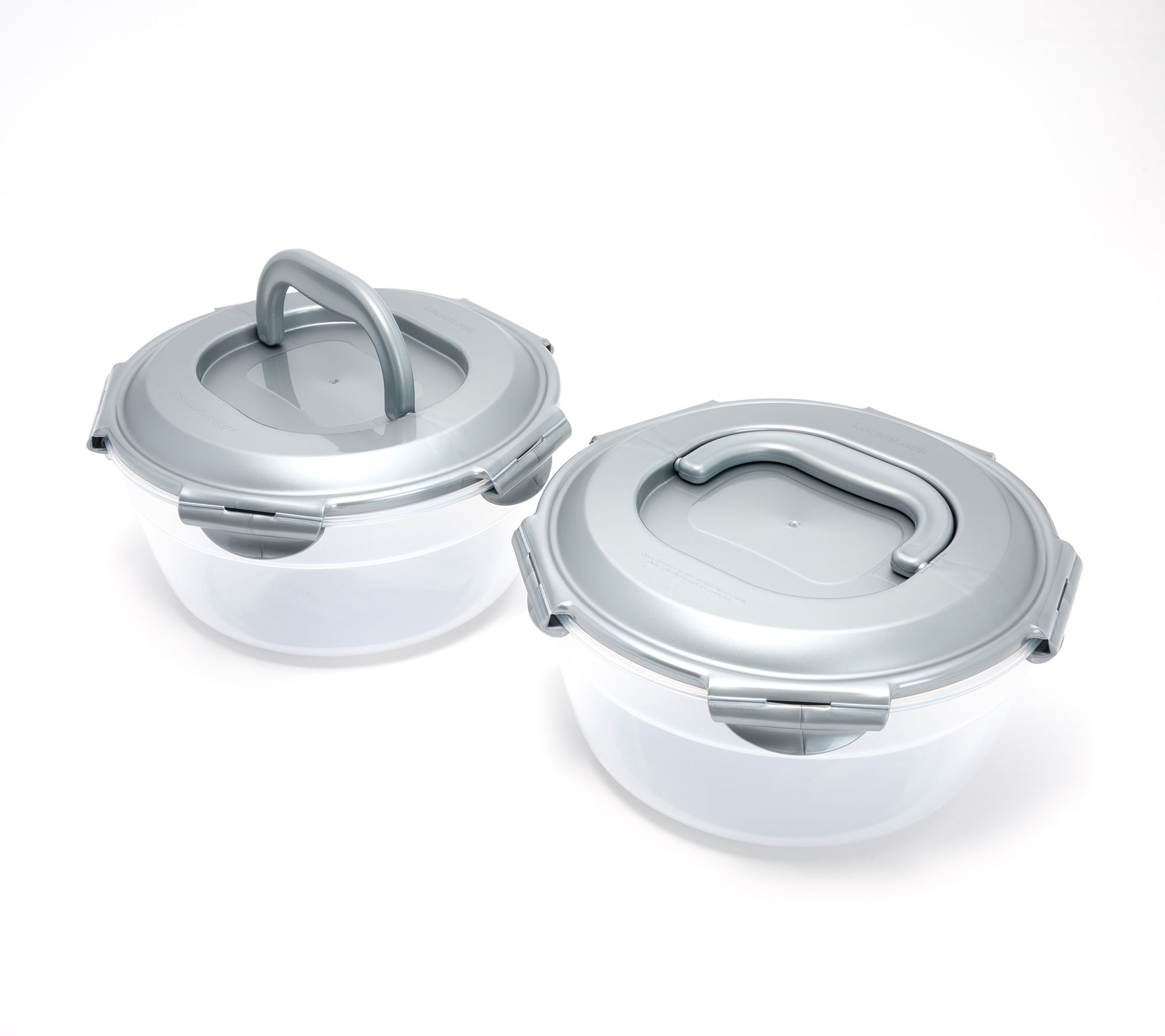 LocknLock Set of (2) 14-Cup Serve & Store Bowls w/ Handle Lids