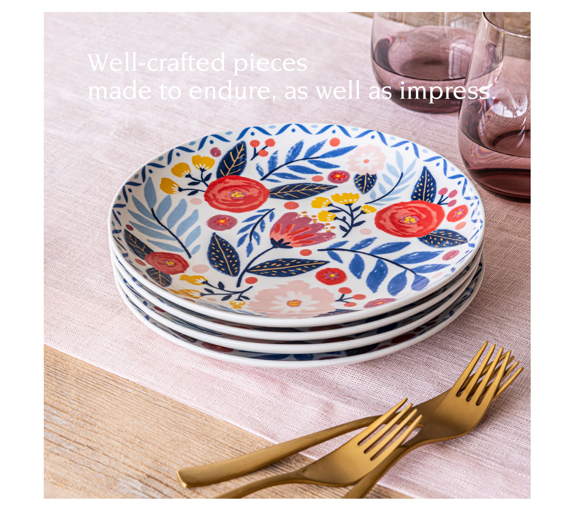 over&back x Jess Phoenix Stoneware Salad Plates , Set of 4 | QVC