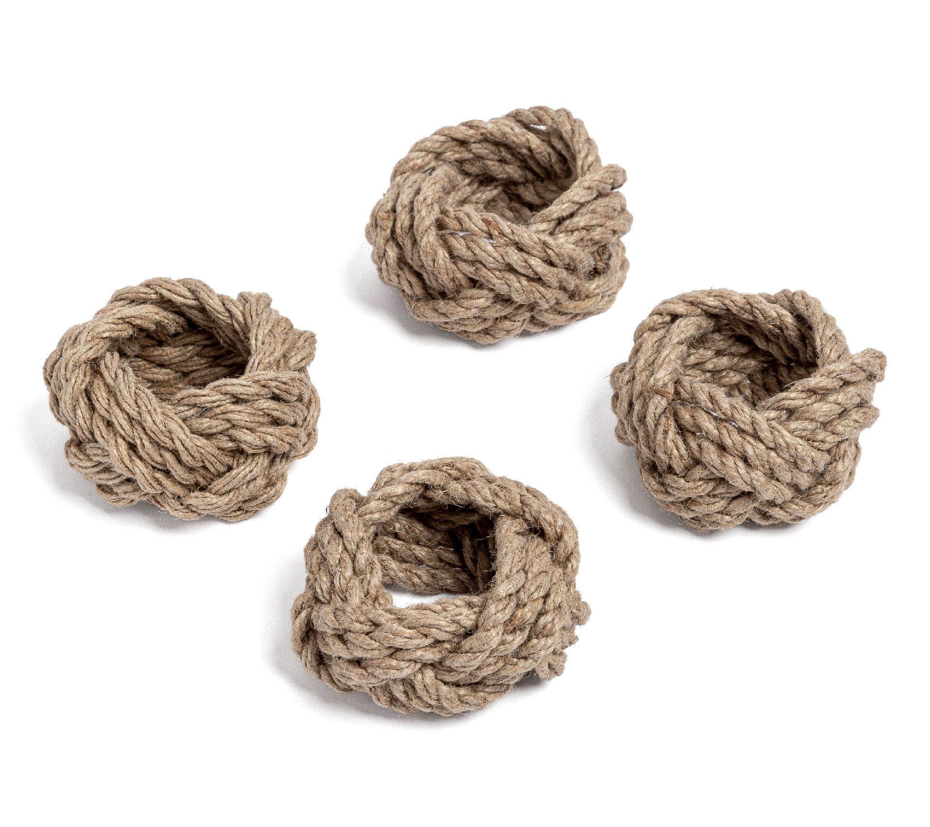 over&back Woven Rope Napkin Rings Set of 4