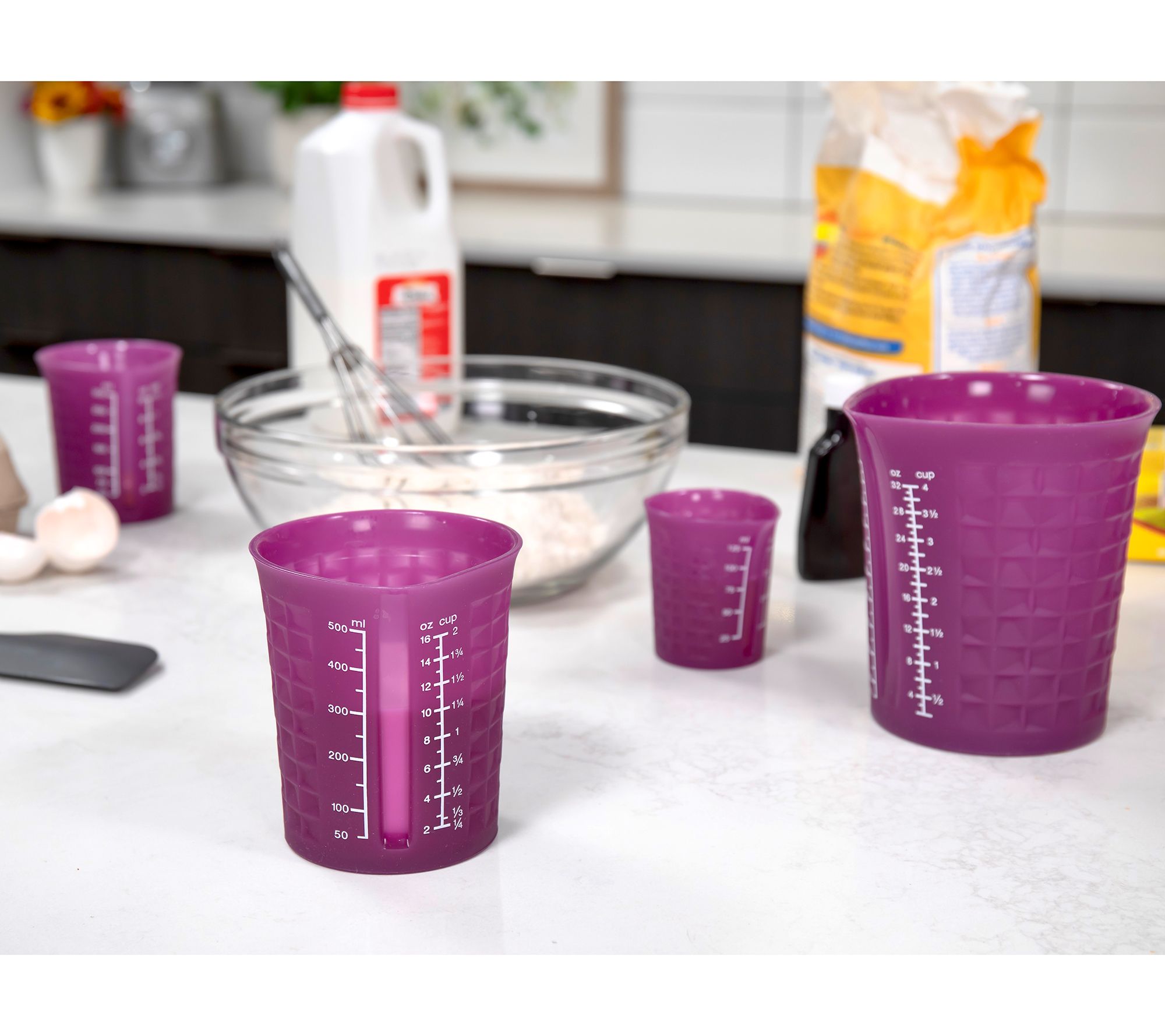 As Is KOCHBLUME 4-Pc Nestable Silicone Measuring Cups 