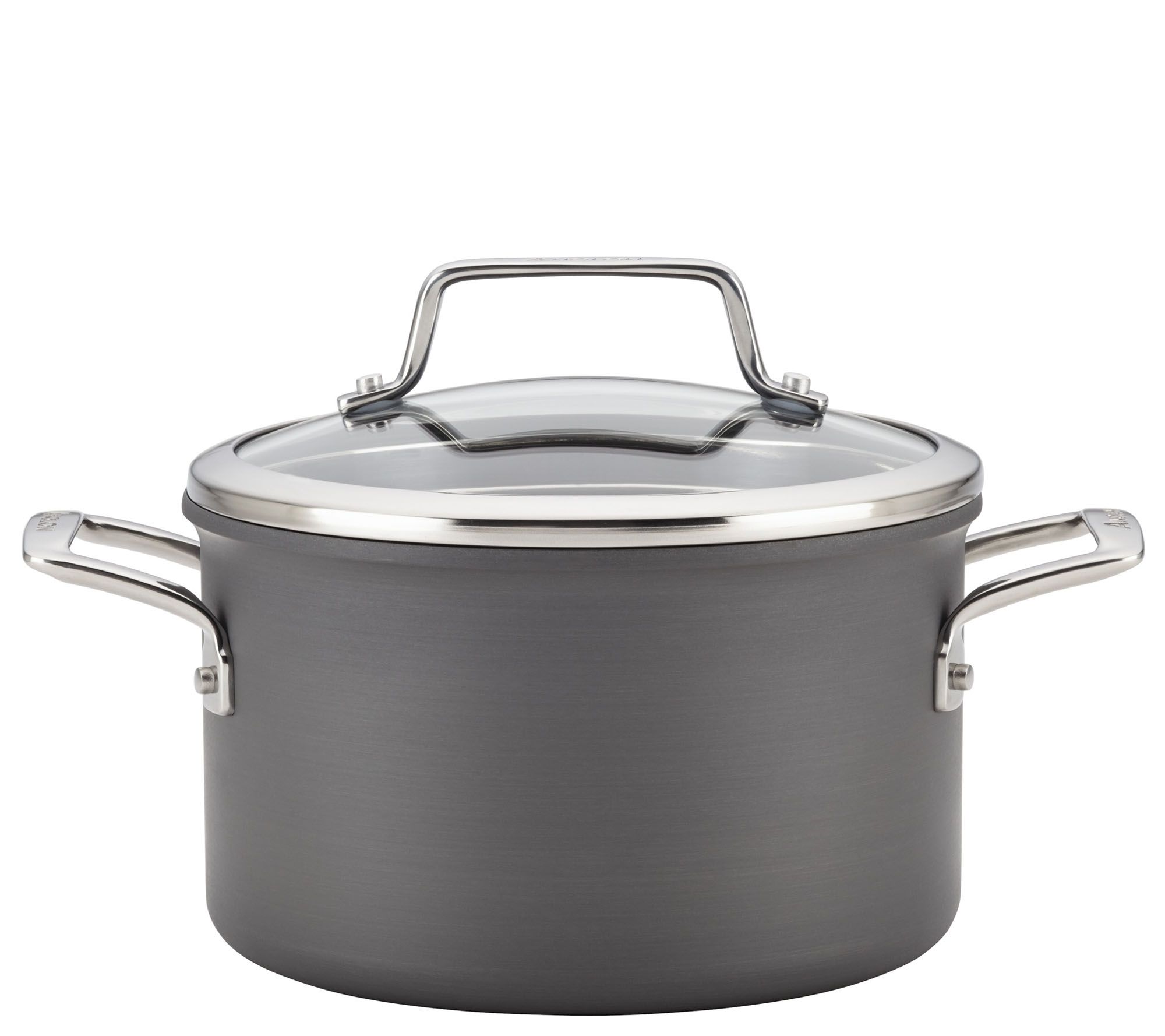 Anolon Achieve 4qt Hard Anodized Nonstick Saucepot with Lid Silver