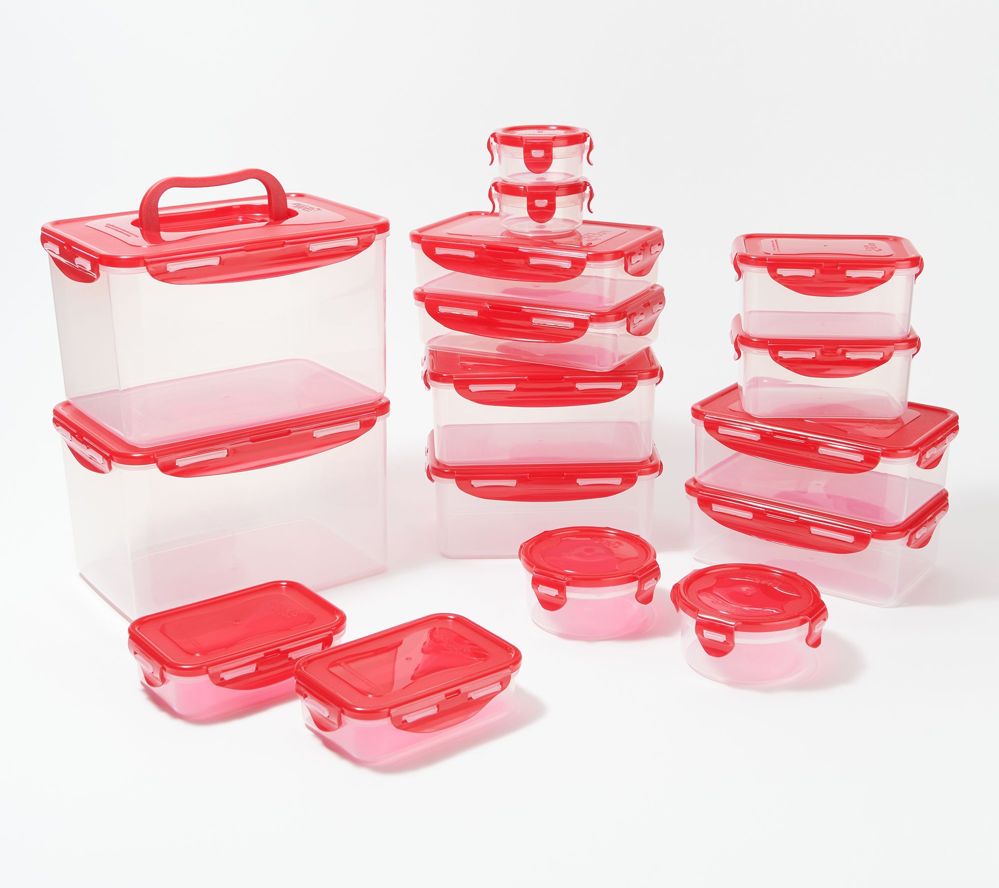 NEW Lock n Lock Food Storage Container Red Large Divided Square Lunch Plate  QVC