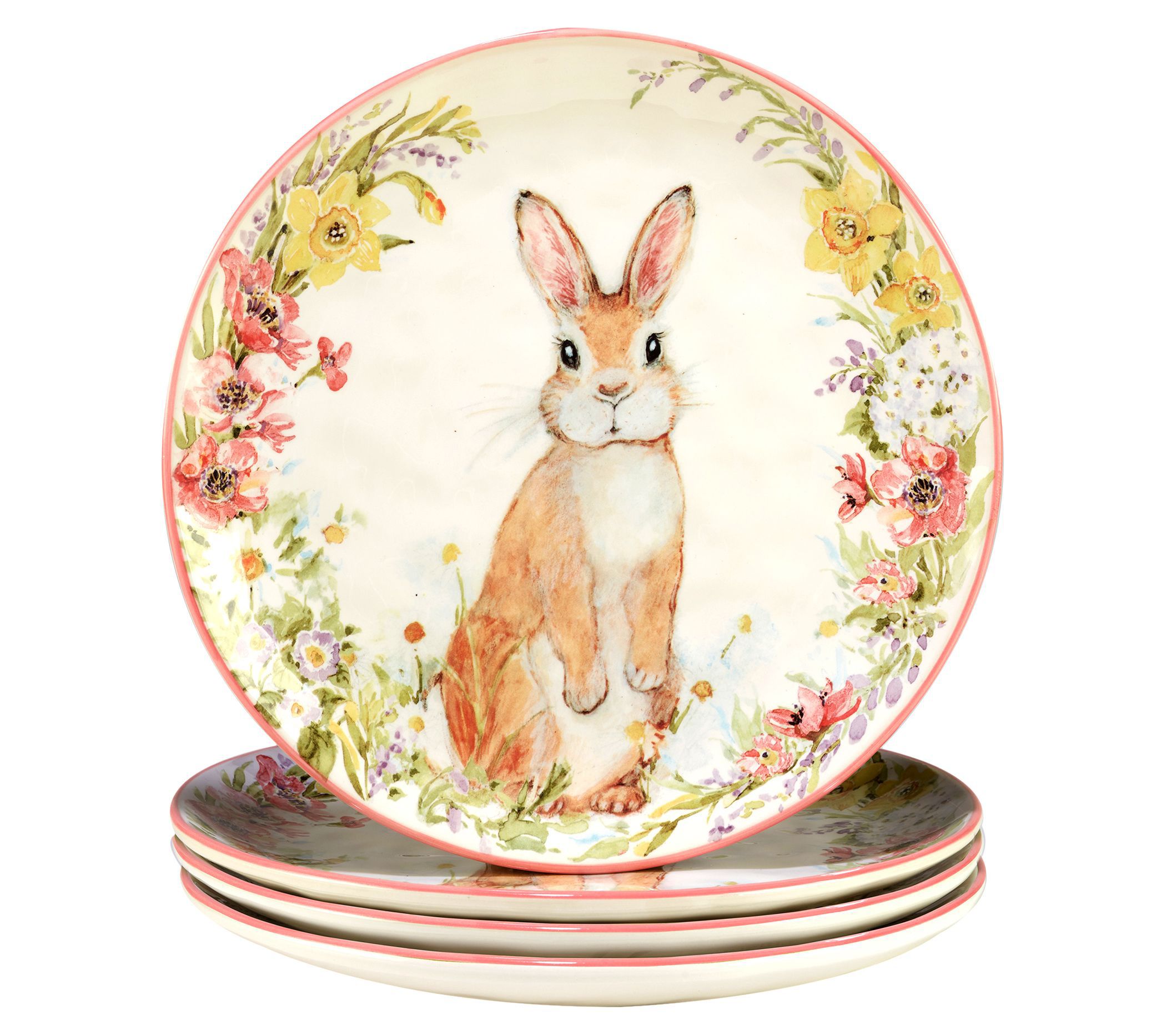Certified International Easter Garden Set of 4Dinner Plates