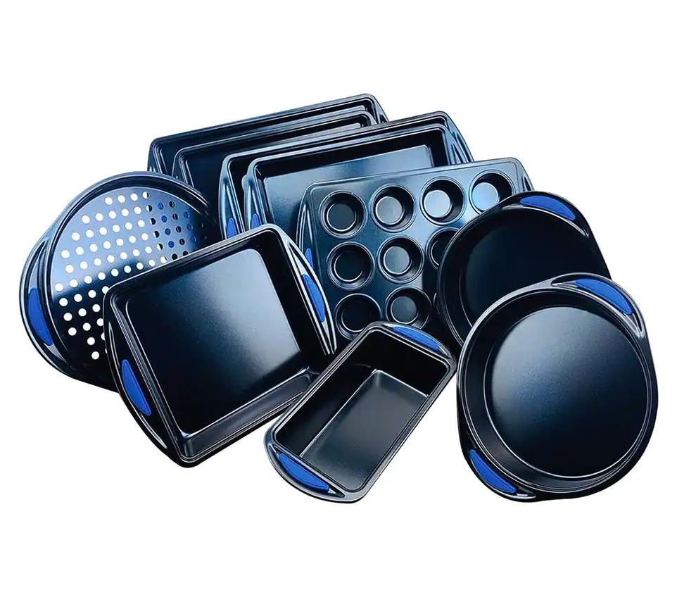 Nutrichef Blue Kitchen Oven Baking Pans (10-Pie ces)