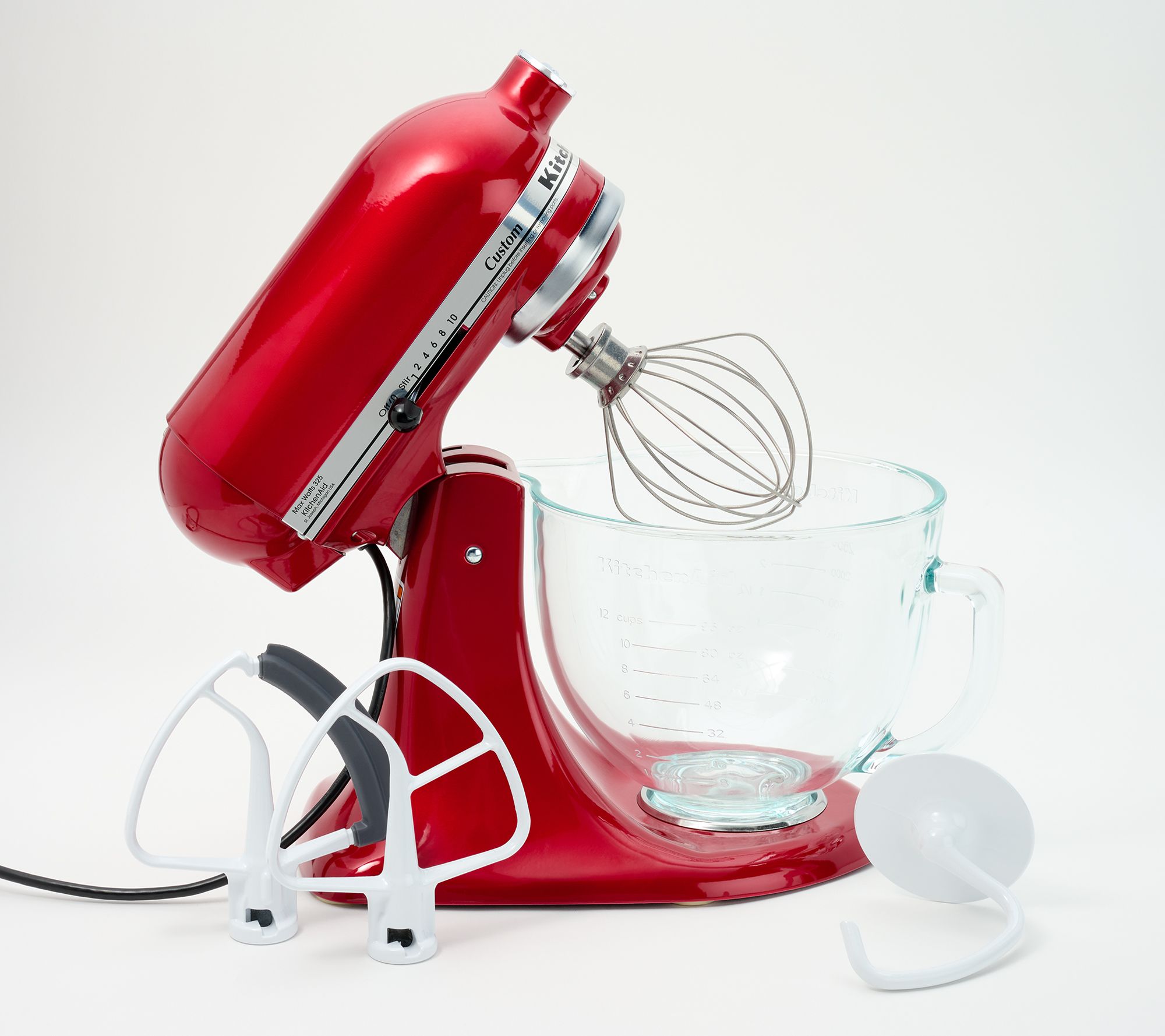 KitchenAid Mixer Artisan 5 Quart Capacity Glass Bowl Mixer - Candy Apple Red